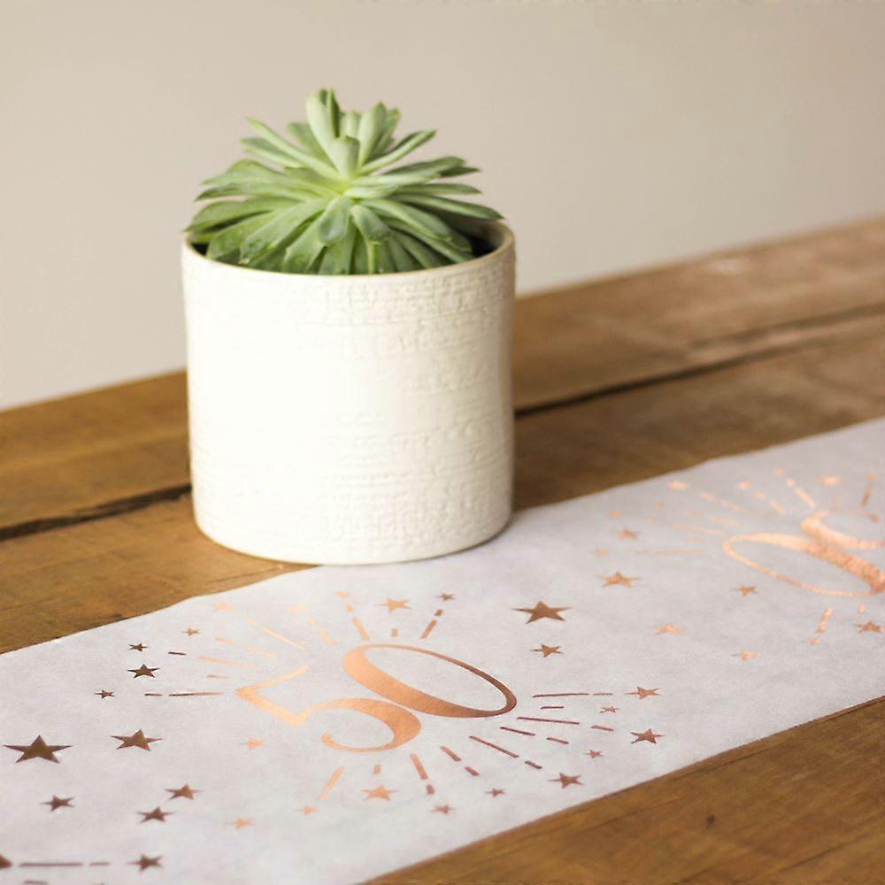 Rose Gold Age 50 Table Runner