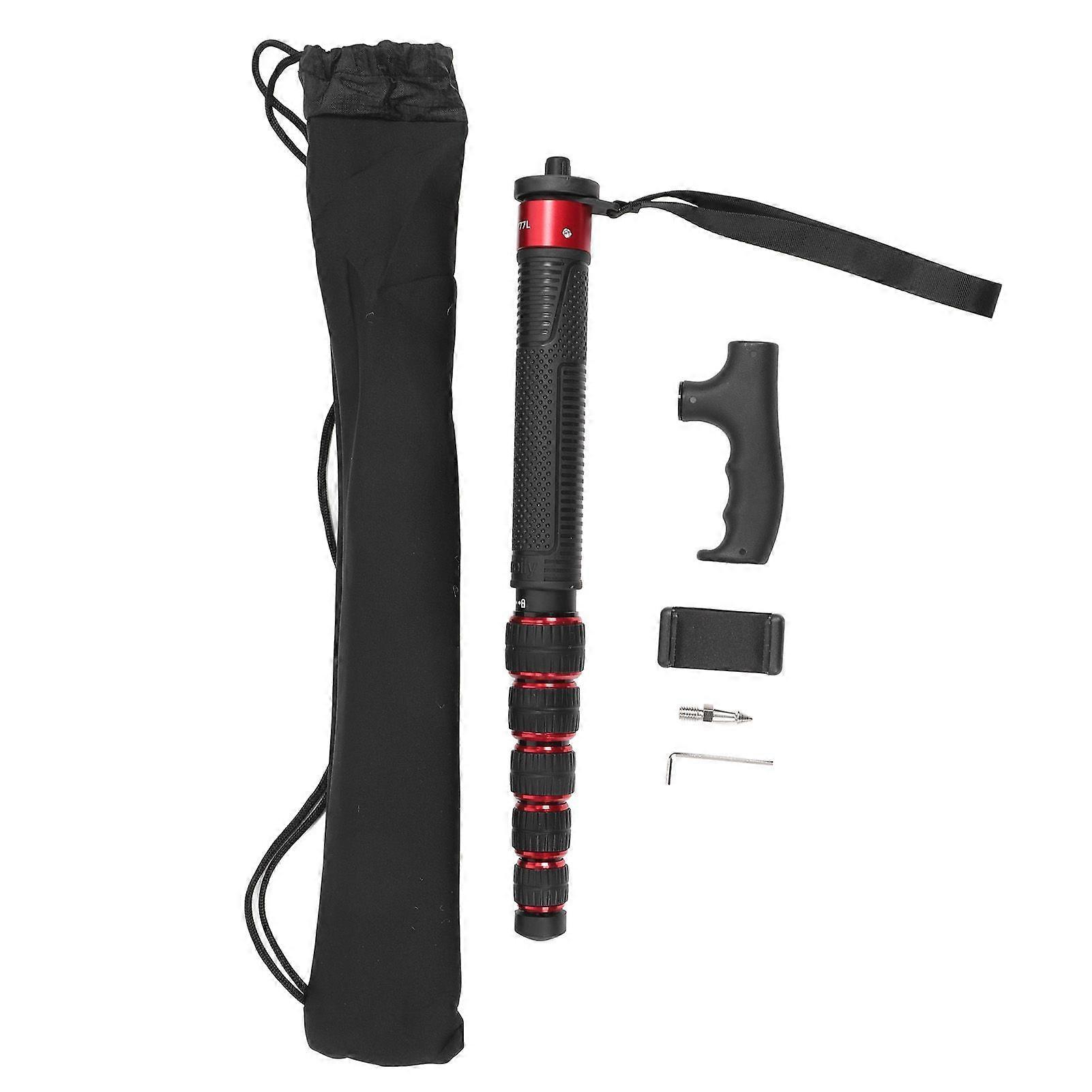 Camera Monopod 6 Sections Telescopic Aluminum Alloy Travel Monopod with Walking Stick Handle 1/4in 3/8in Screw 68.5in