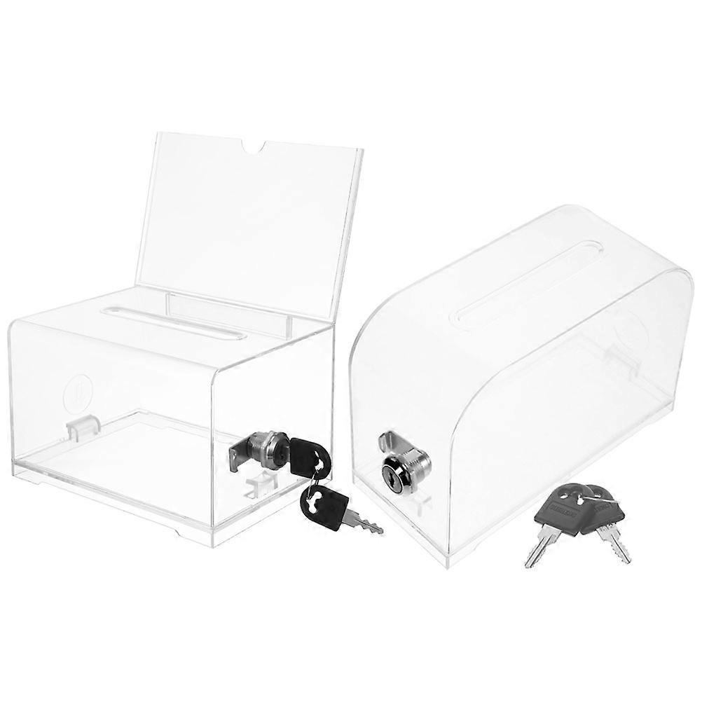Trading Game Card Box Storage Case Suggestion Box Metal Lockable Cash Box for Money 2 Sets