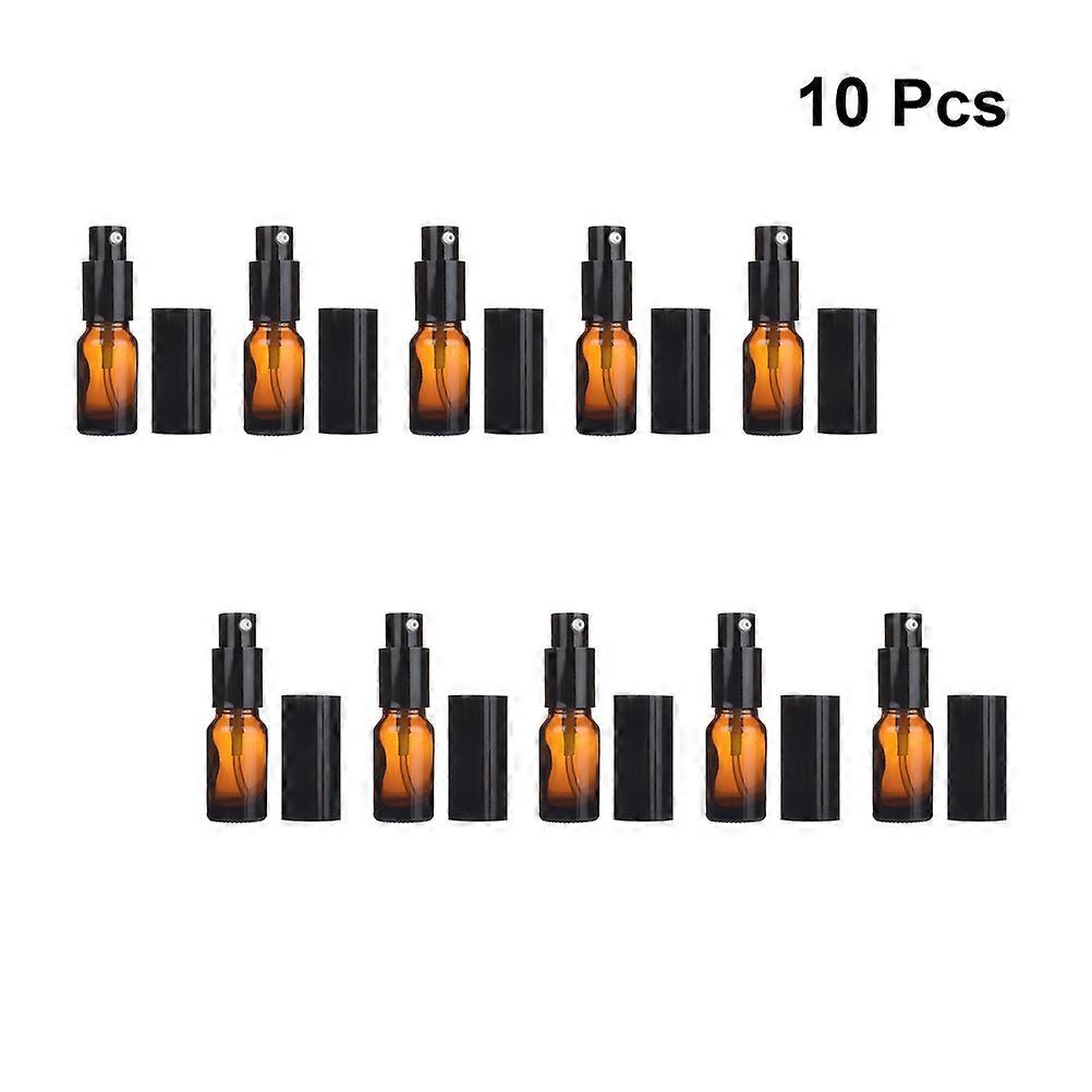 Cosmetics Container Glass Emulsion Bottle for Storage Use 10Pcs Brown