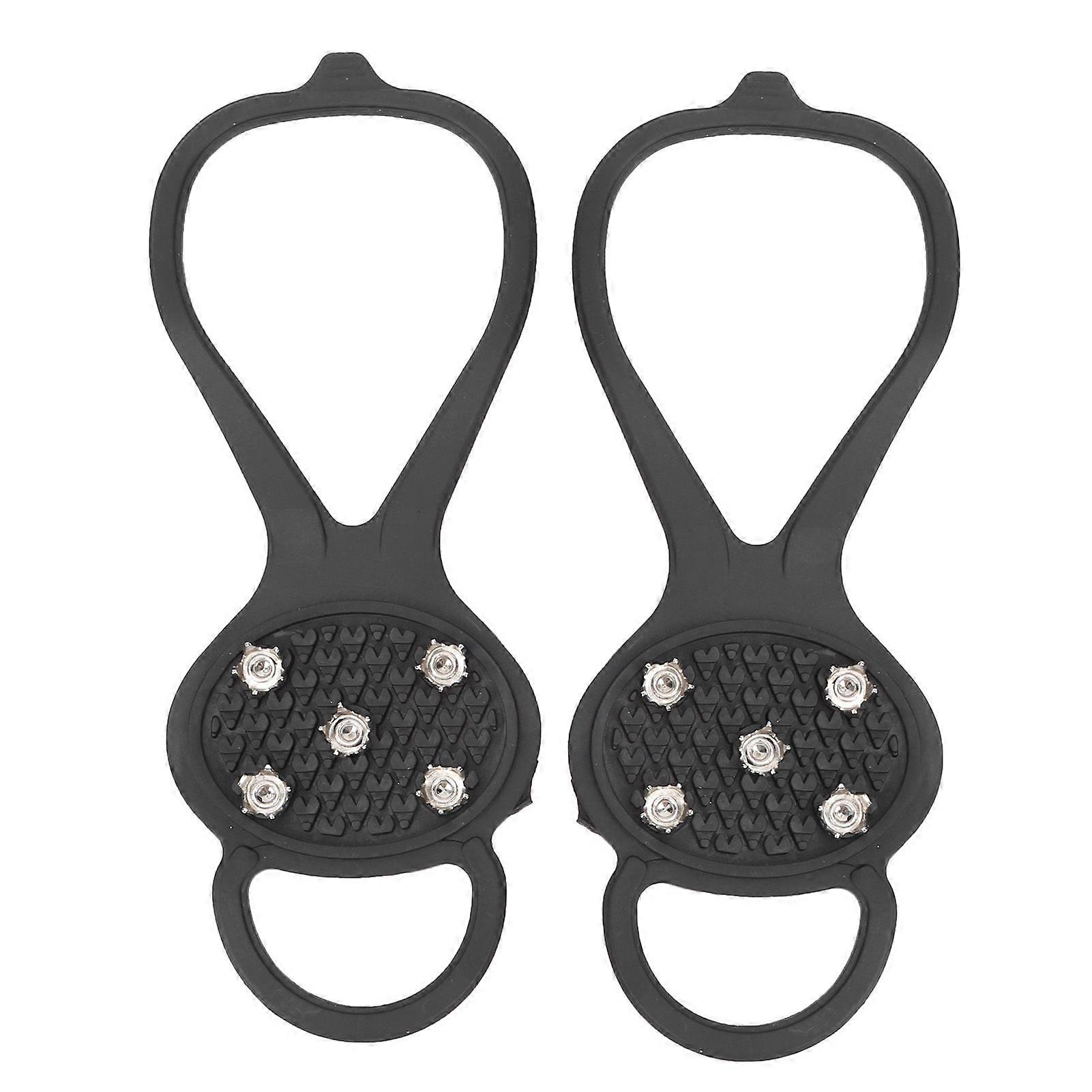 1Pair 5 Teeth Outdoor Snow Climbing Crampons Mountaineering AntiSlips Shoes Spikes