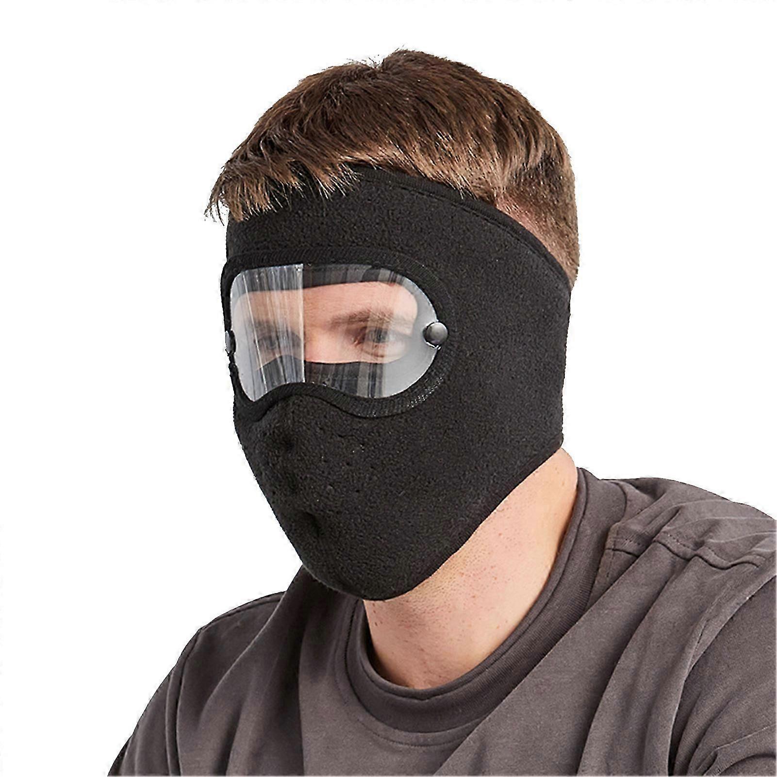 Autumn Winter Warm Mask Polar Fleece With Removable Riding Windproof High-definition Goggles Anti-fog Visor Protection Durable