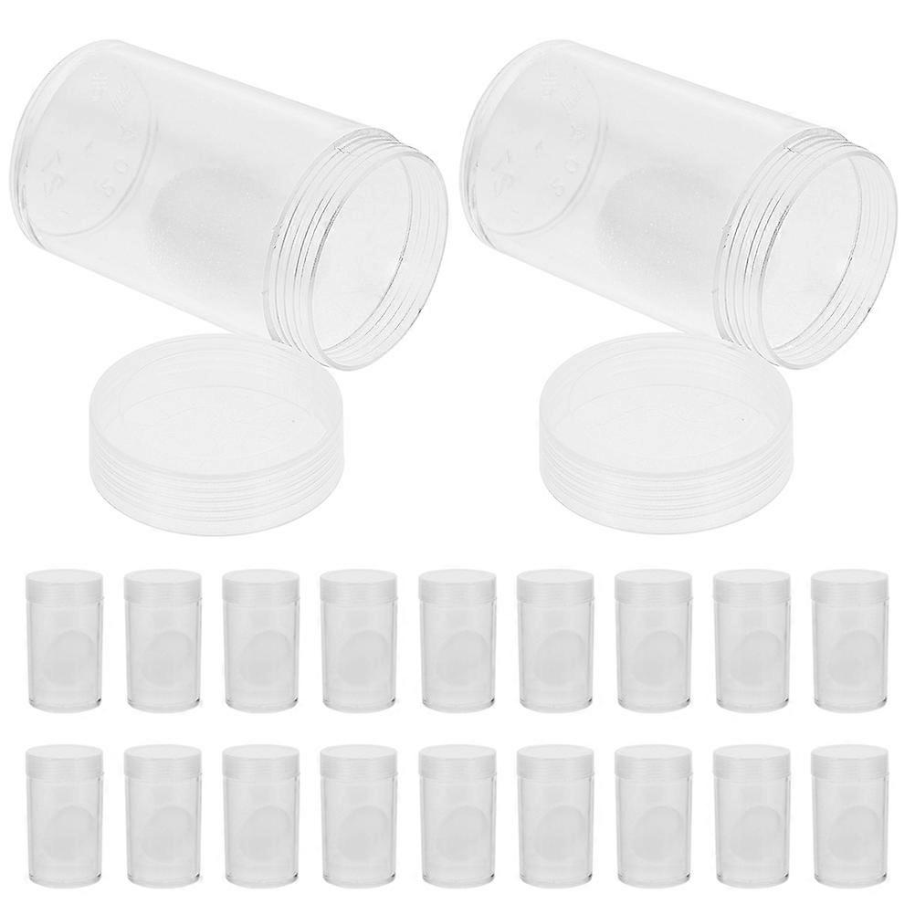 Transparent Coin Box for Coin Collectors Round Shape Pp Material Coin Protection and Storage 20Pcs