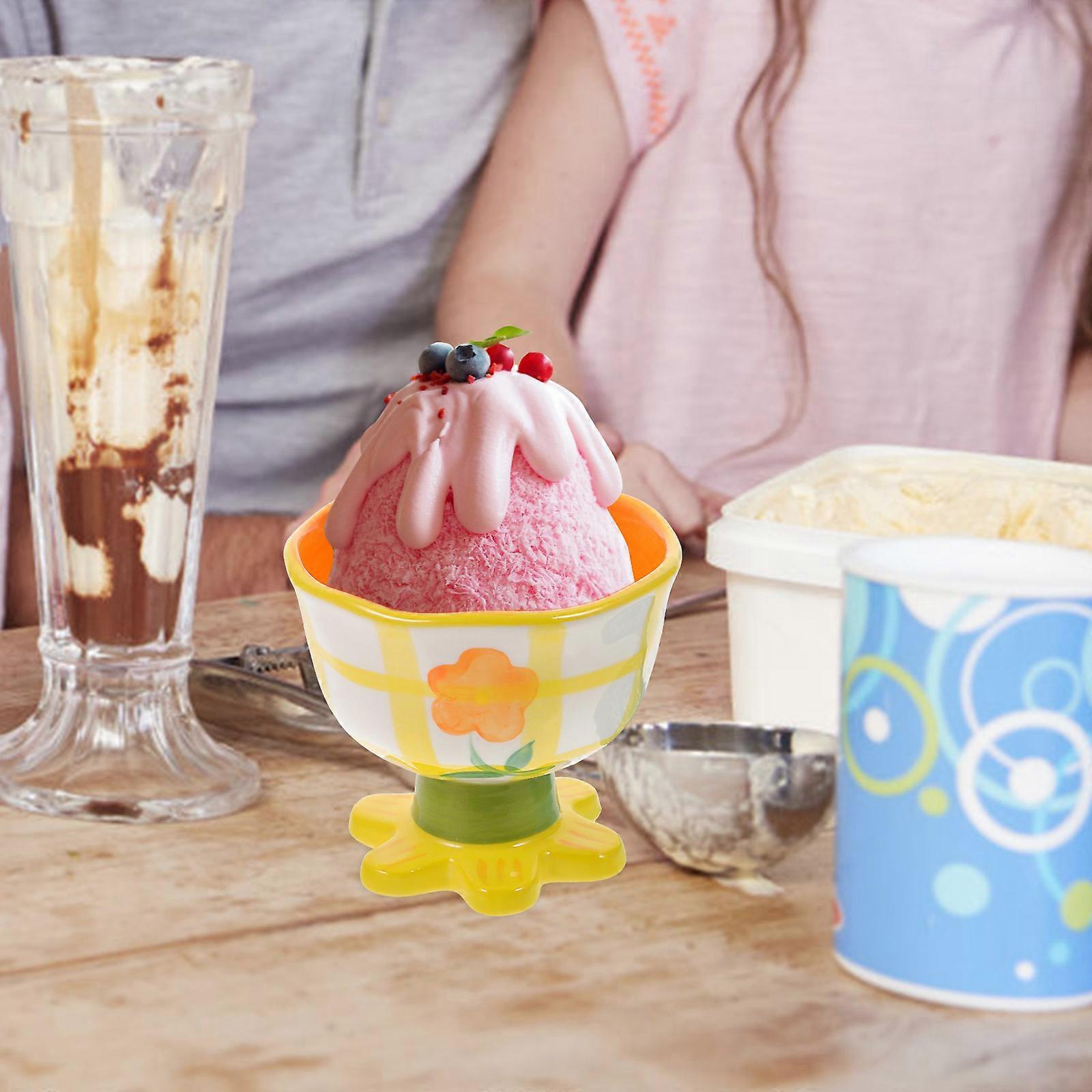 Ceramic Ice Cream Bowl Cow Pattern for Drinks Random Pattern