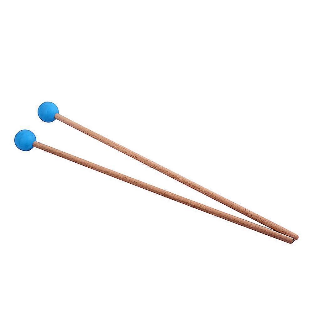Mallets Bell Stick Sky-Blue Wood Handle Drumsticks 41x3x3cm Percussion Instrument Performance 1 Pair