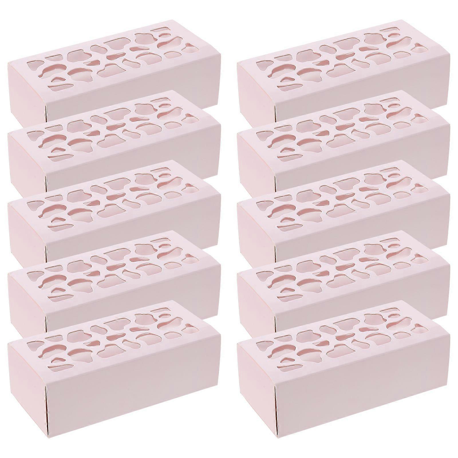 10pcs Macaron Packing Box Desserts Cookies Bakery Packing Boxes with Clear Window