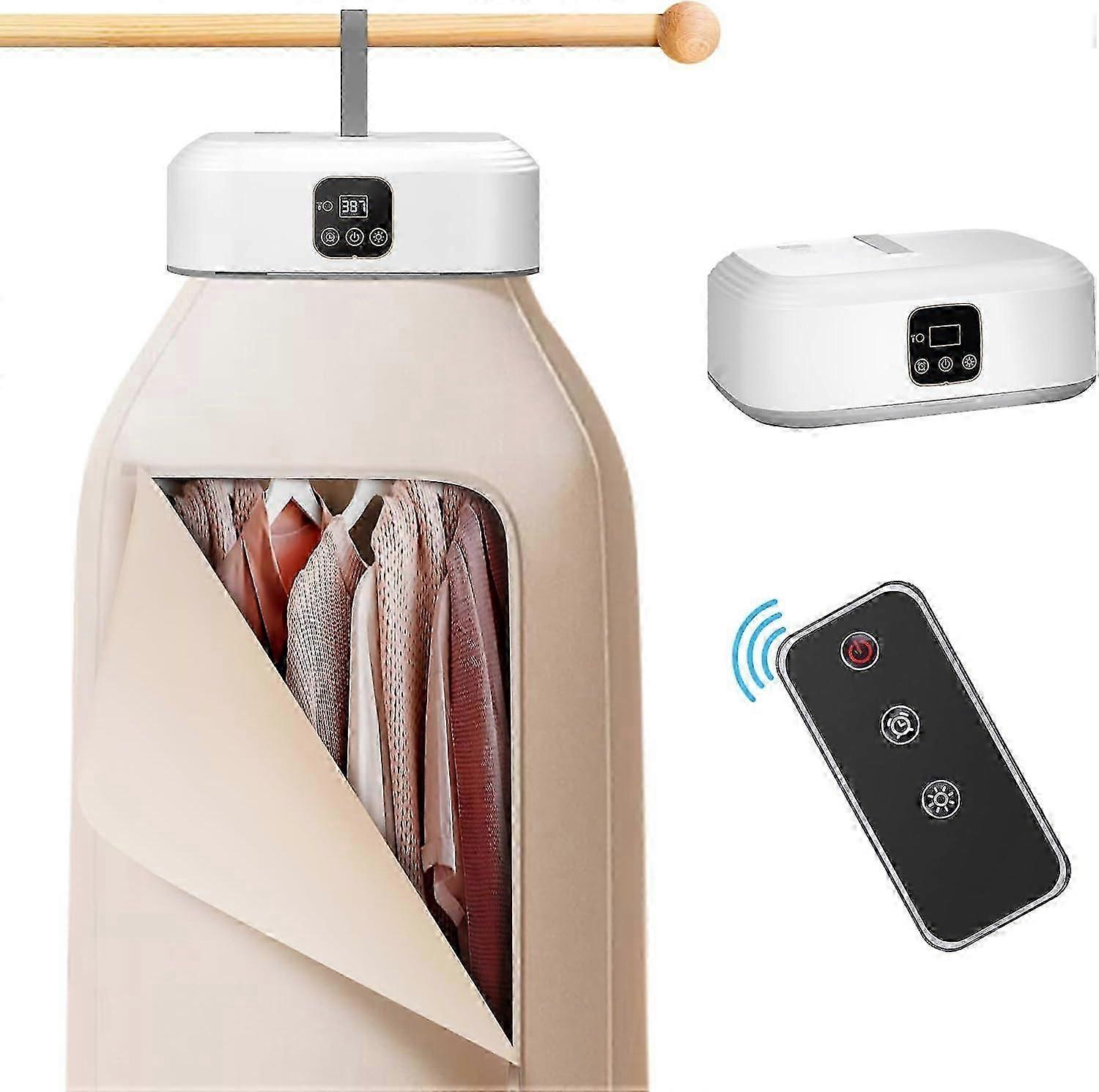 Portable clothes dryer, mini washer dryer with remote control, small compact foldable electric dryer with drying bag for travel, RV, home, (EU)