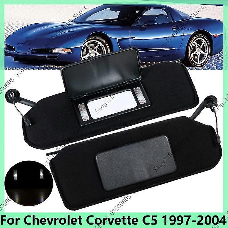 Auto Sun Visor With Makeup Mirror With Light For Chevrolet Corvette C5 1997-2004 Sun Visor Car Accessorie 10442033 10442034