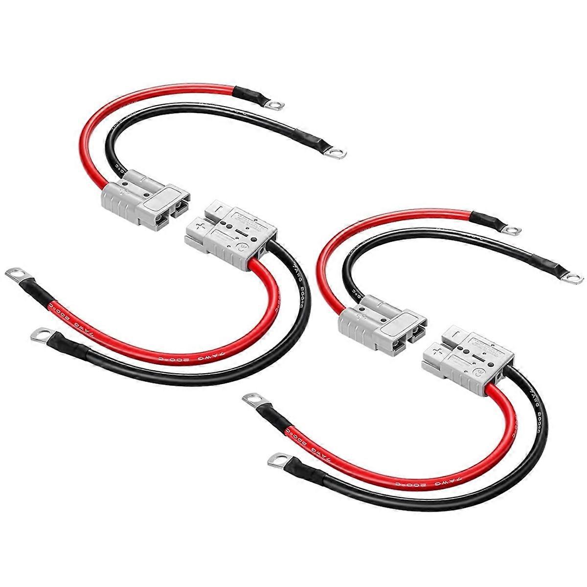 4 Pcs Battery Quick Connector with Copper Ring for Anderson 50A Winch Power Cable for Lifepo4 Batter