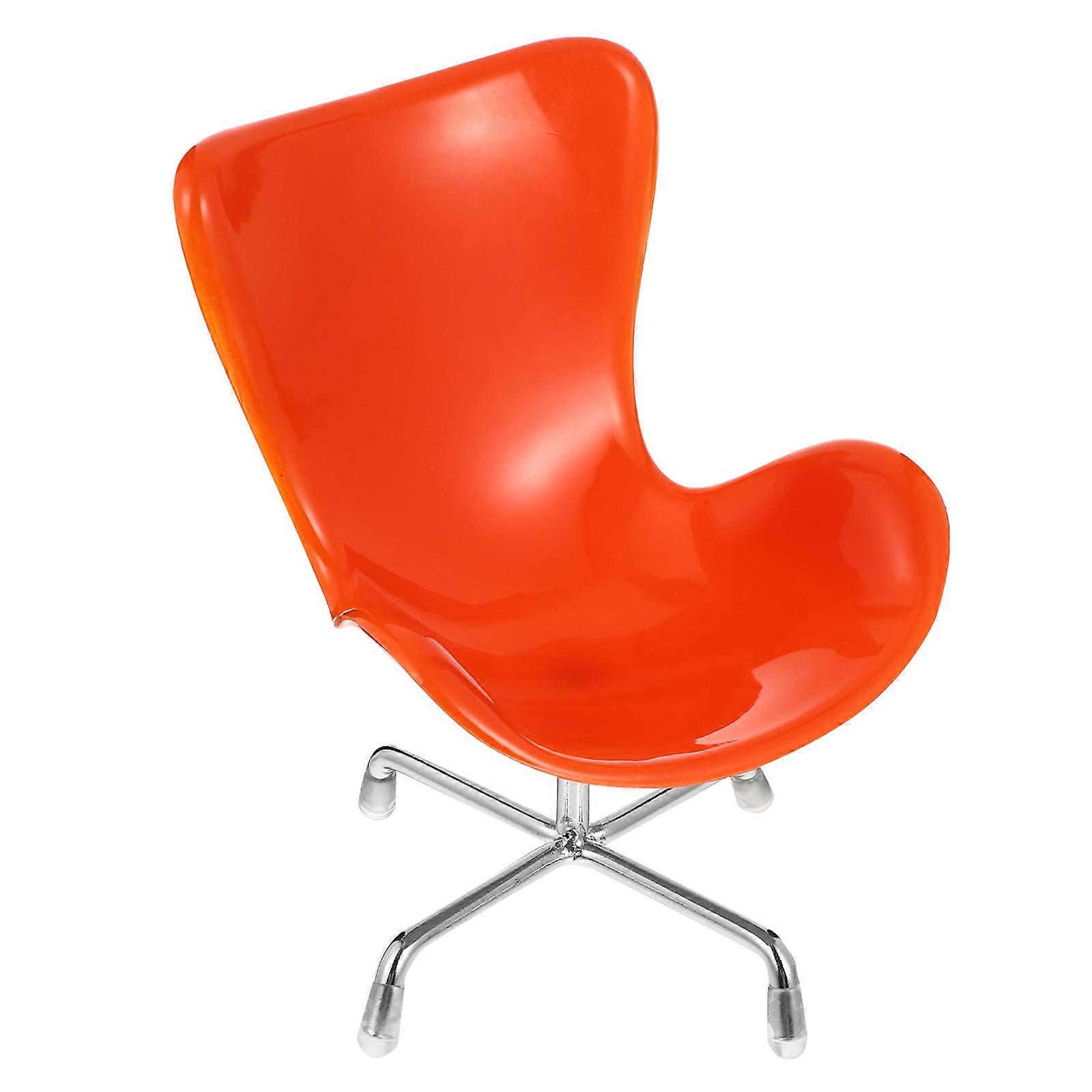 Mini House Decor Mini Chair for Decor Orange Plastic Material