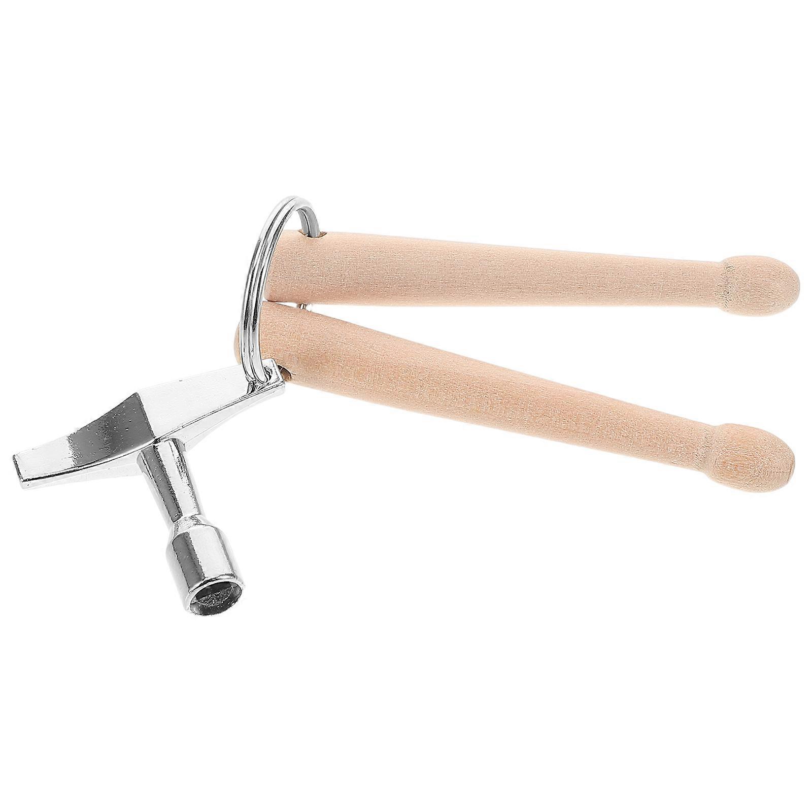 Musical Keychain Mini Drum Mallet Key Ring for 4Pcs Percussion Fans