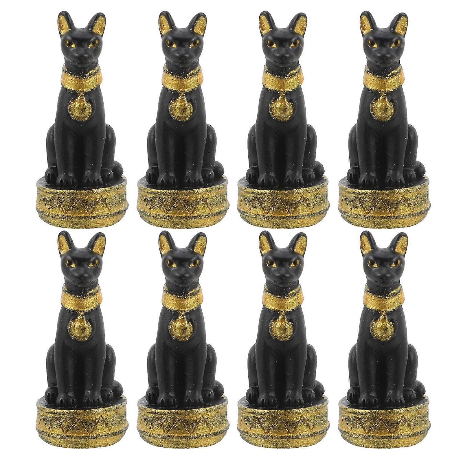 Miniature Egyptian Cat Statues Resin Figurines for Animal Display 32Pcs