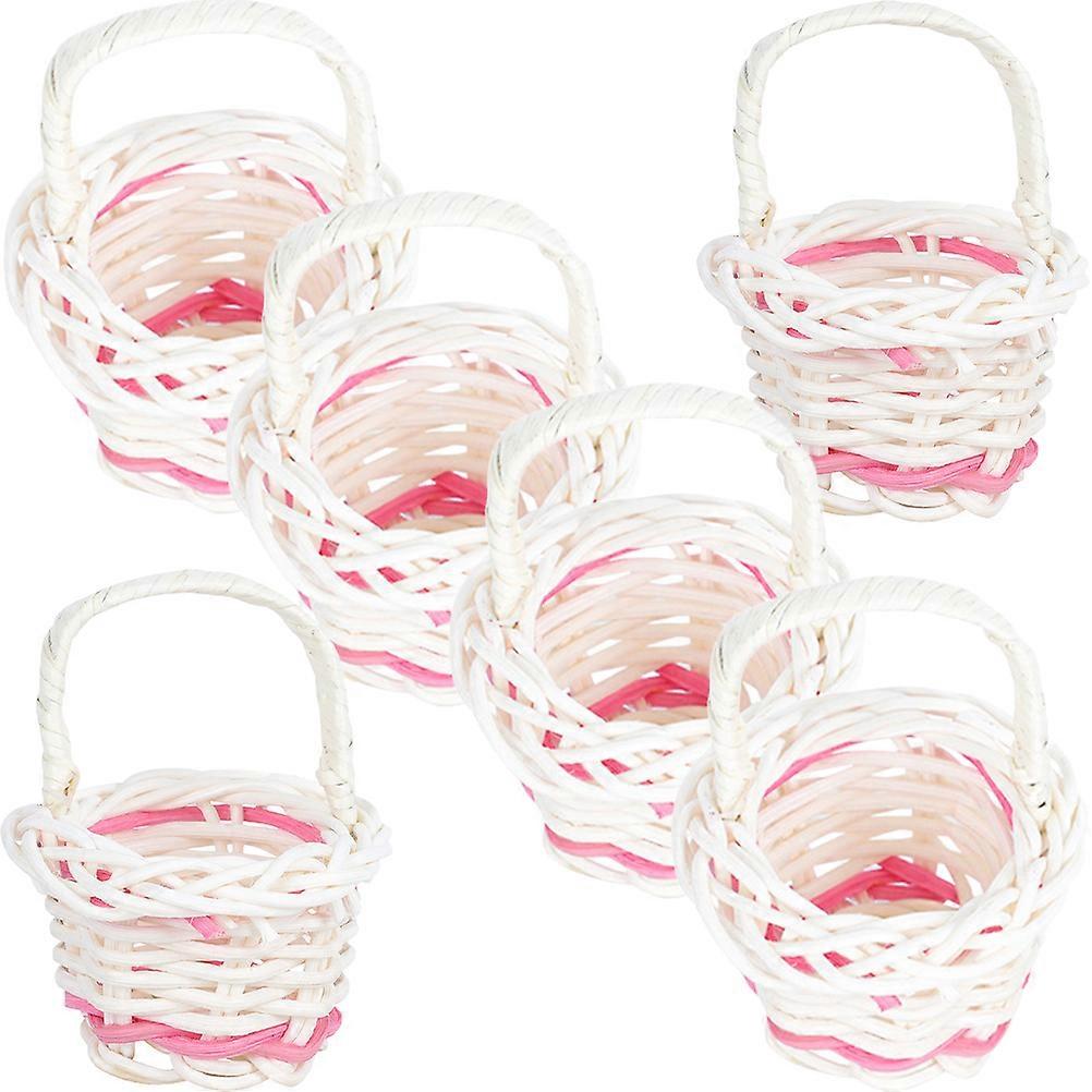 Miniature Flower Basket Basket for Storage 12Pcs Rustic Style