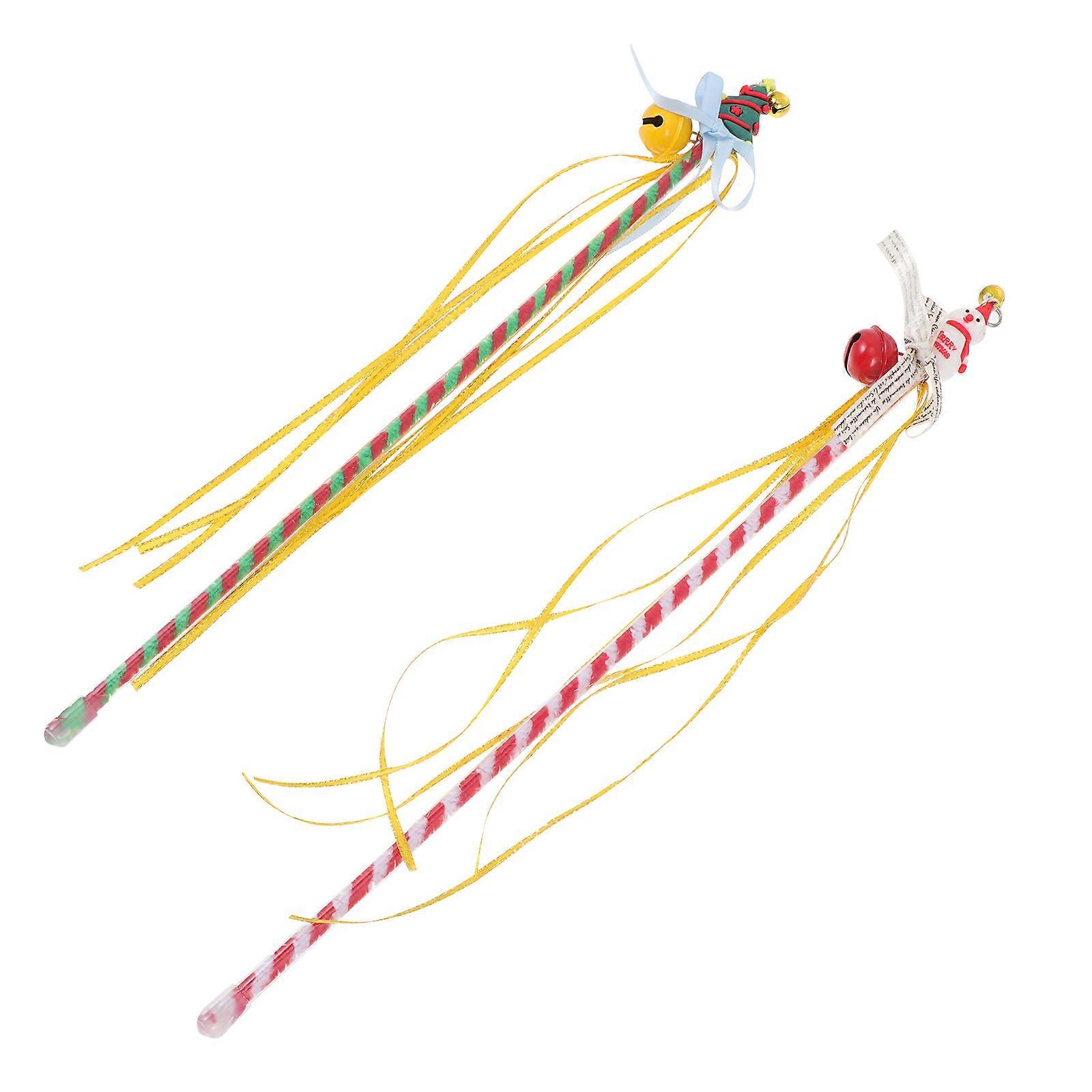 Christmas Cat Plaything Toys for Interaction 2Pcs PVC Material