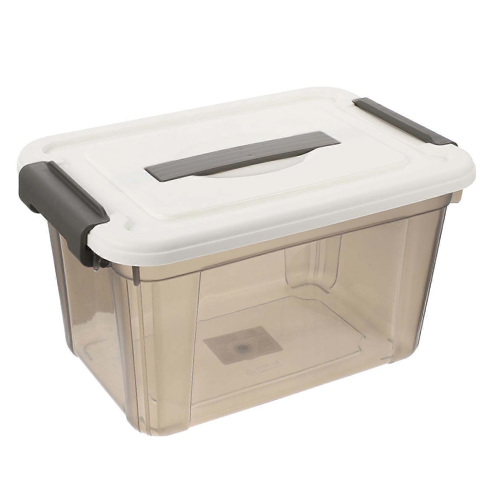 Storage Bins 2Pcs Stackable Sundries Storage Bin For Household Users Light Brown With Lid Decoration