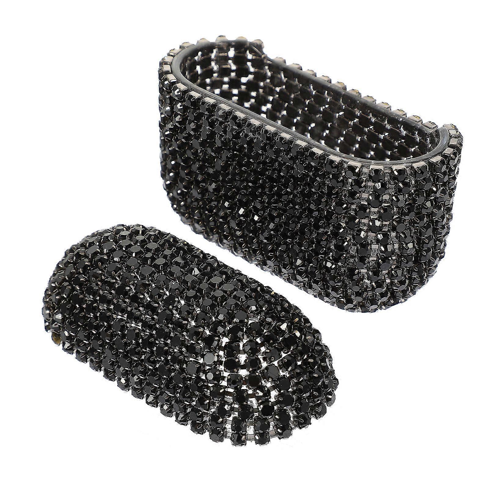 Delicate Earphone Protector for Rhinestone Earphone Case 2Pcs Black