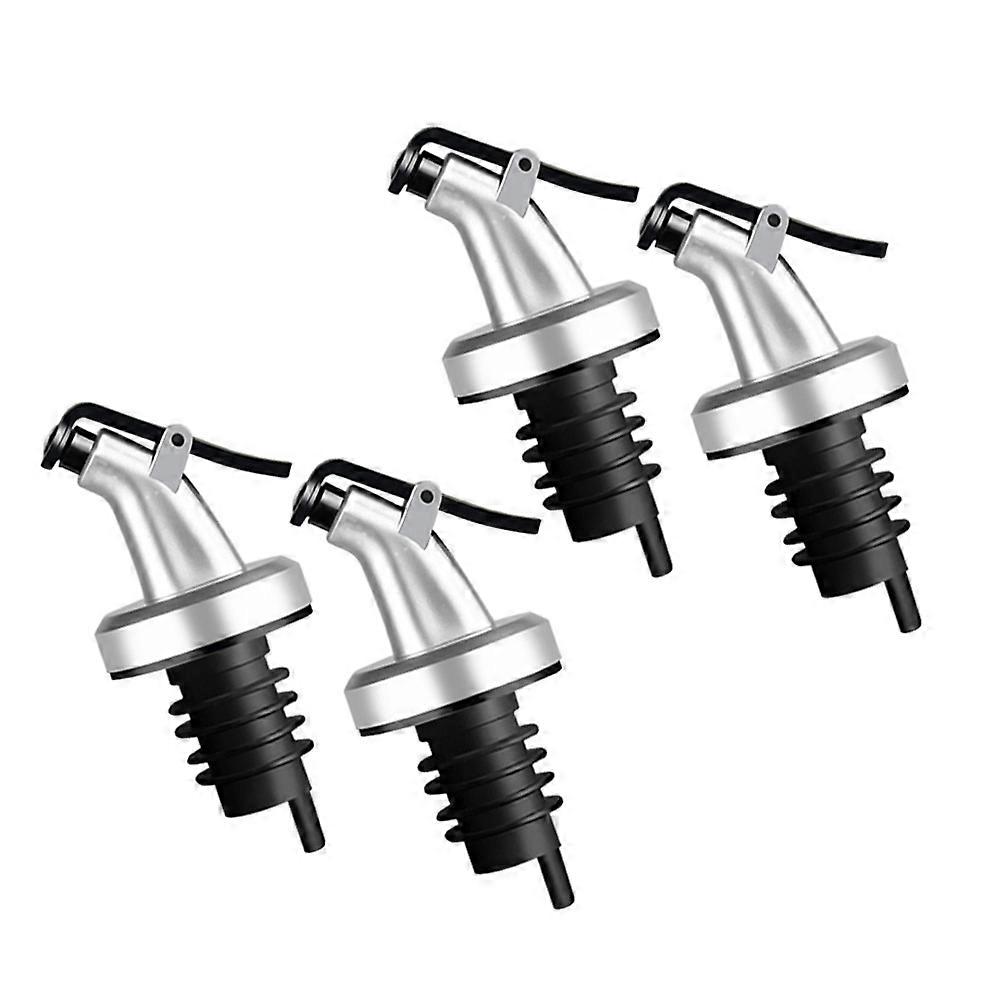 Oil Stopper Pour Spout Nozzle Shape Dustproof For Professional Use Black 4Pcs