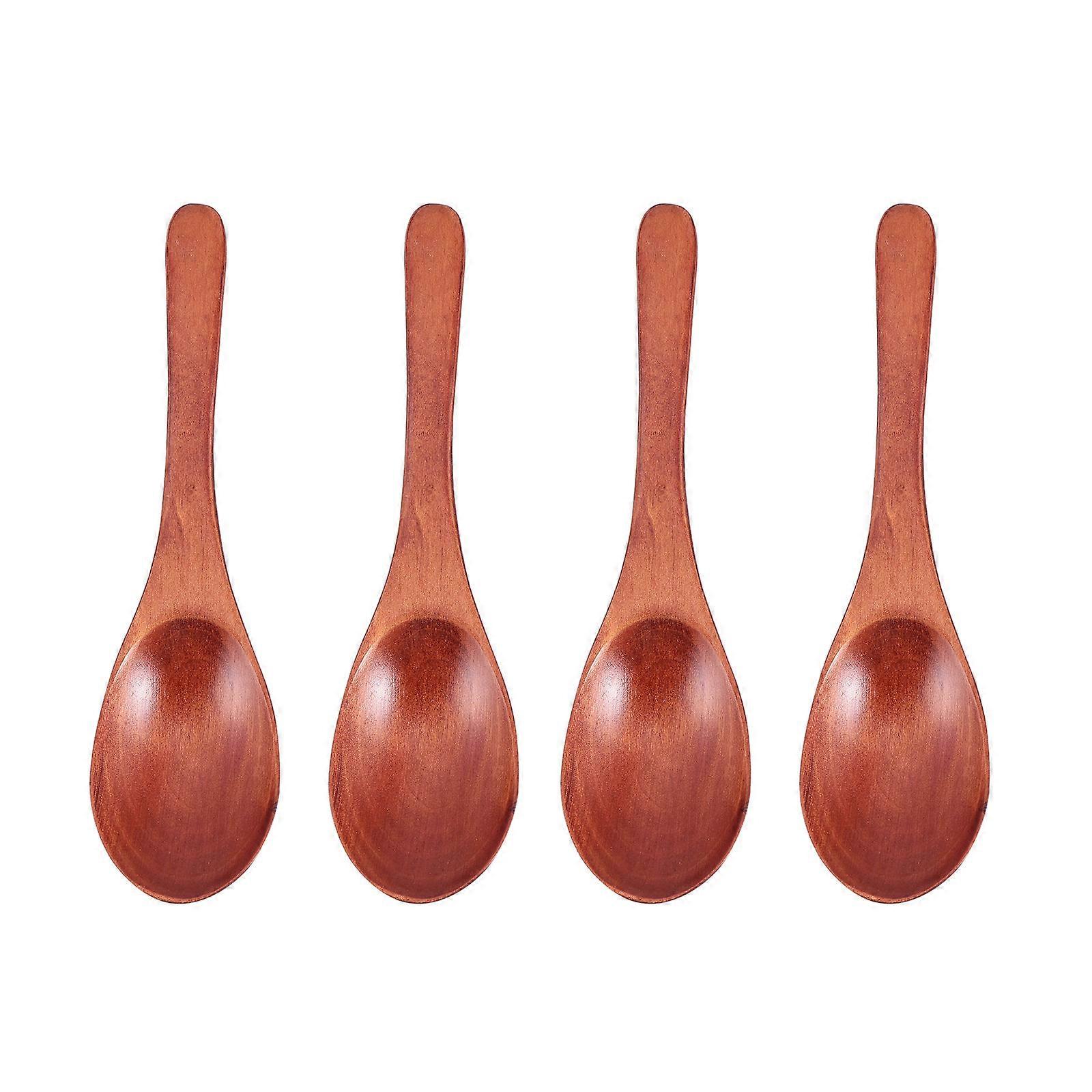 Creative Wooden Spoons for Home Use Rustic Soup Spoons 12Pcs Set