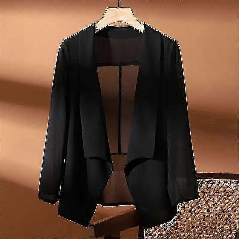 Lightweight Chiffon Summer Jacket for Women - Short Sleeve Cardigan with Sun Protection and Suspenders for Air-conditioned Spaces