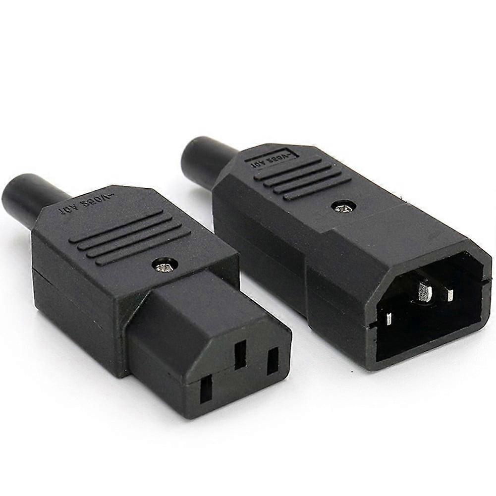 1 Set Cold Devices C14 Plug C13 Coupling 250V 10A Socket Power Plug Black