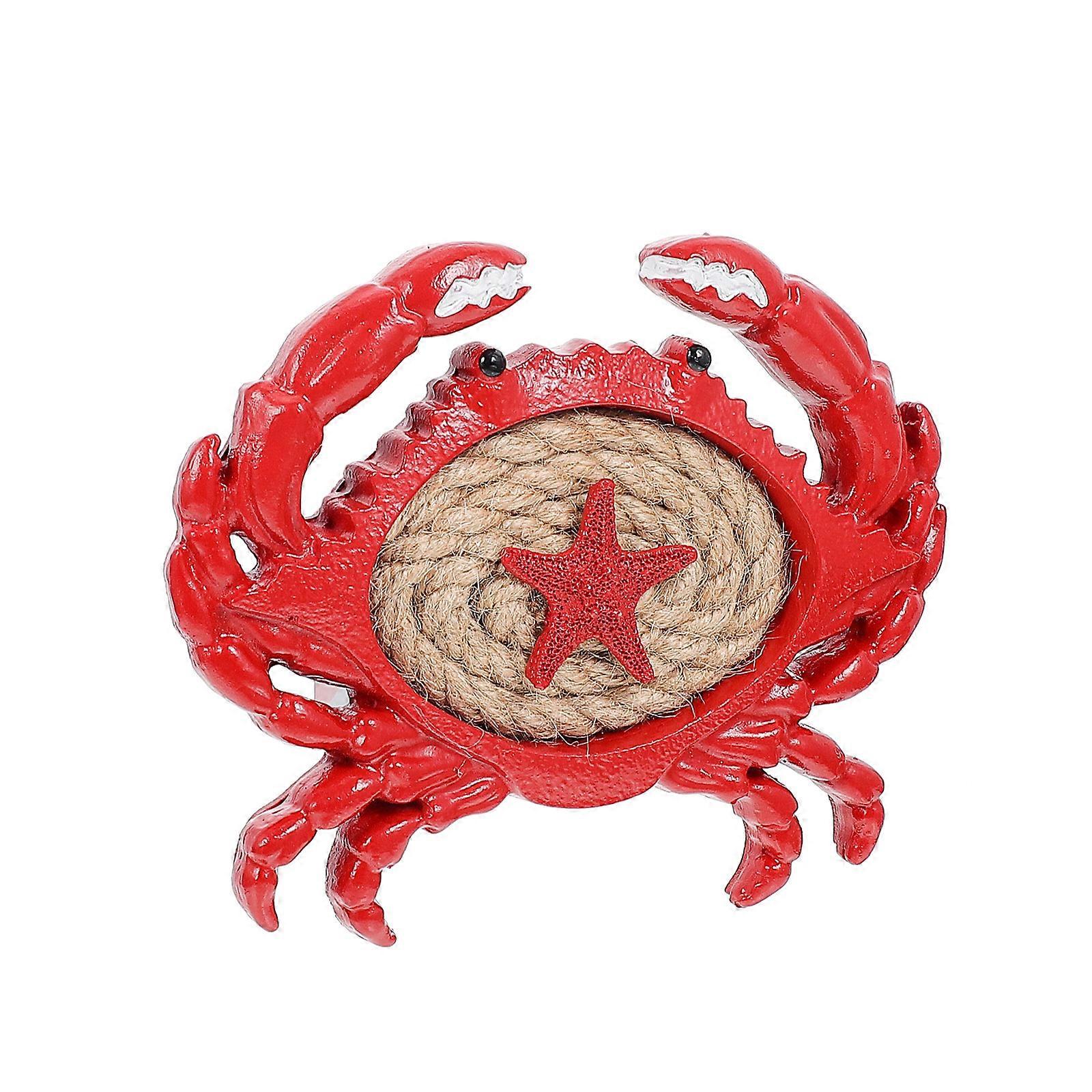 Resin Crab Pendant Mediterranean Style Wall Hanging Decor 2Pcs Set