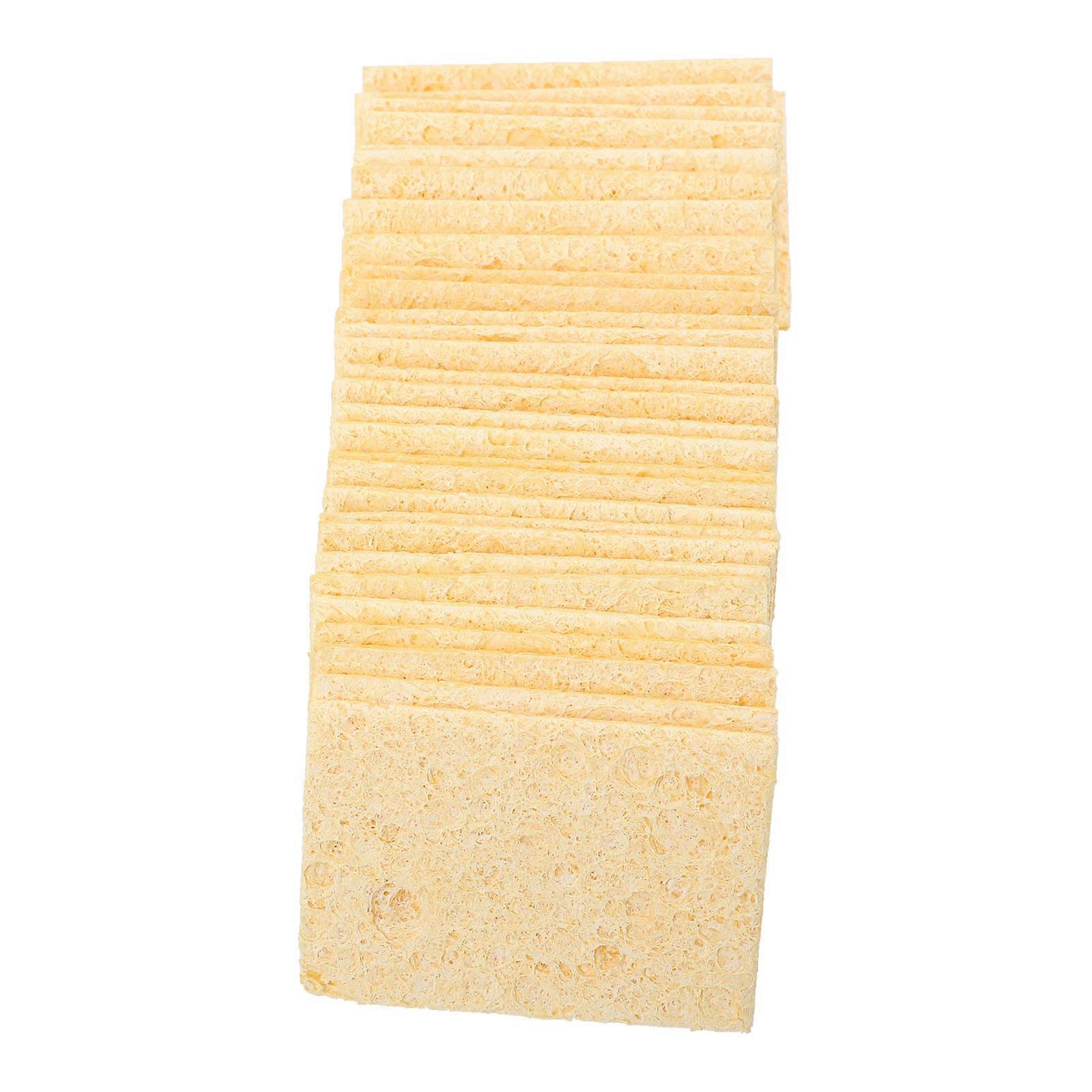Welding Clean Pads Rectangle for Cleaning 30Pcs Orange Sponge Soldering Tool