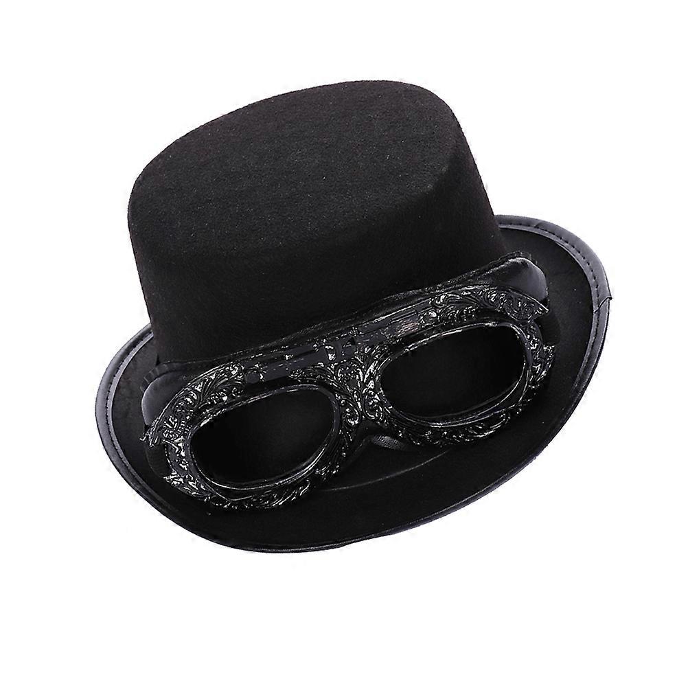 Steampunk Style Hat with Detachable Goggle for 2Pcs Womens Mens Accessory