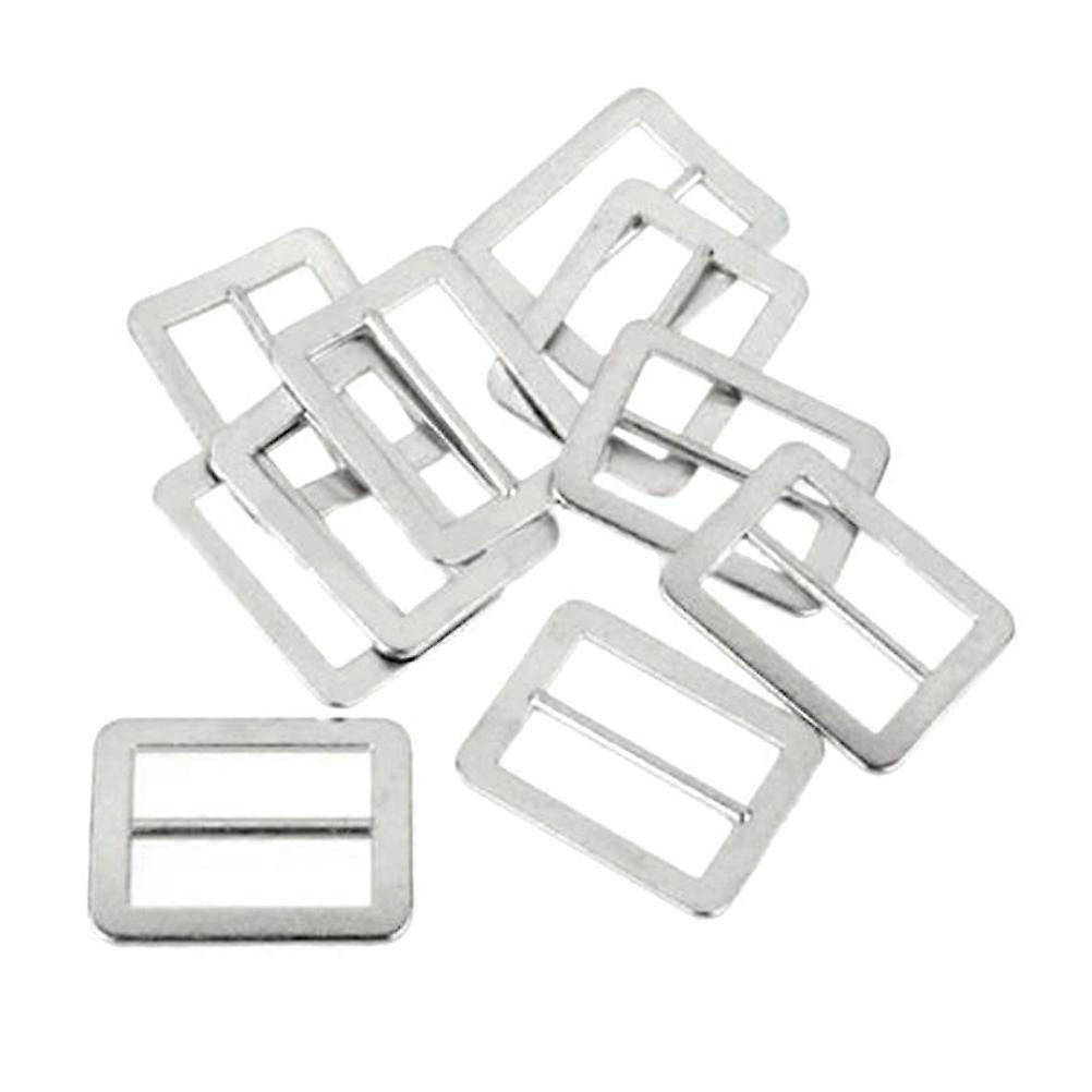 Metal Strap Buckles Silver Slider for Adjusting 20Pcs Pack