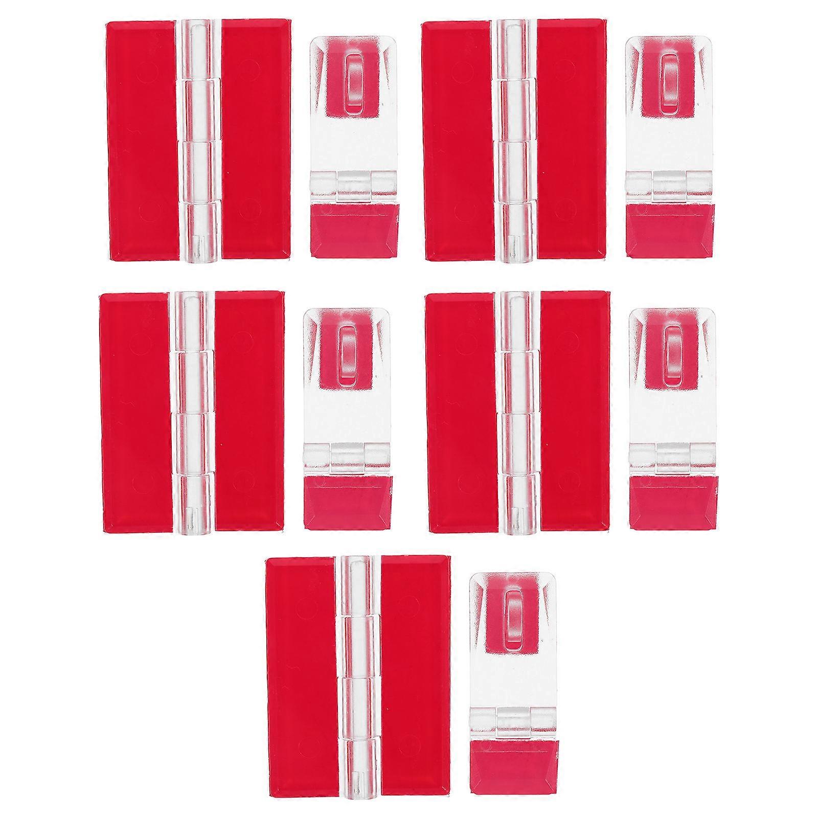 Acrylic Transparent Door Buckle Hinges for Secure Use 5Sets Self-Adhesive