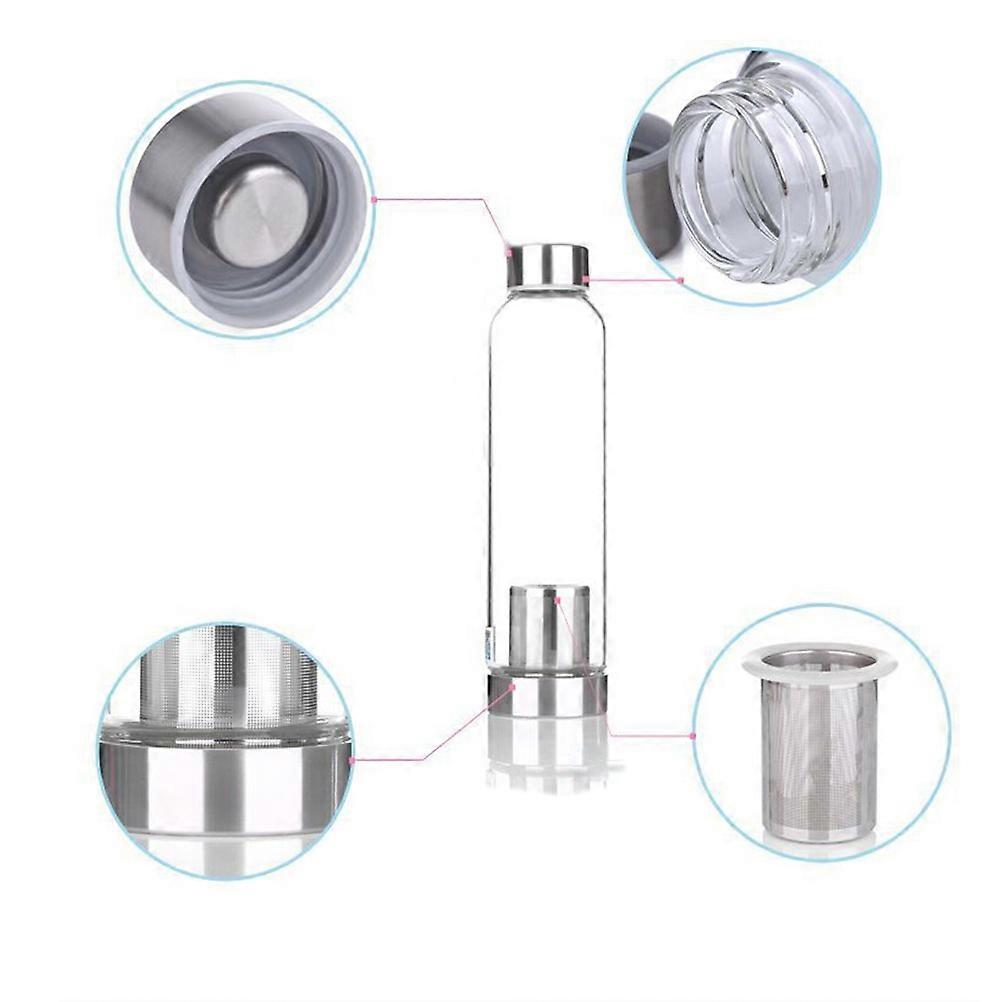 Glass Bottles Borosilicate Water Bottle for Travel 550ml with Protective Sleeve