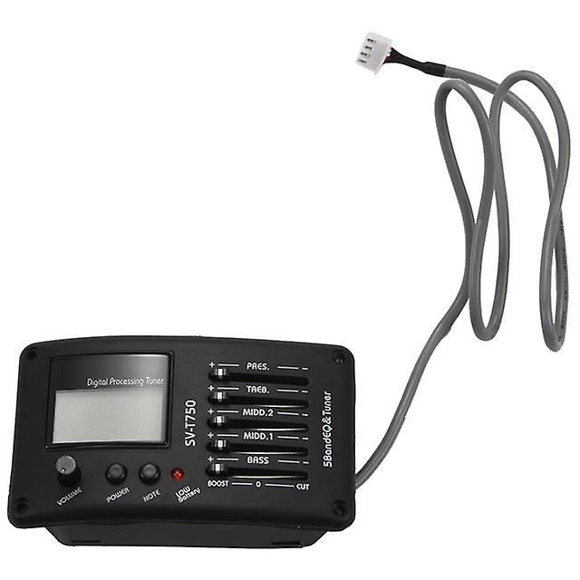 Hot Sv-t750 5 Band Eq Equalizer With Tuner Guitar Pickup Acoustic Guitar Bass Eq Preamp With Digital Proceeding Tuner