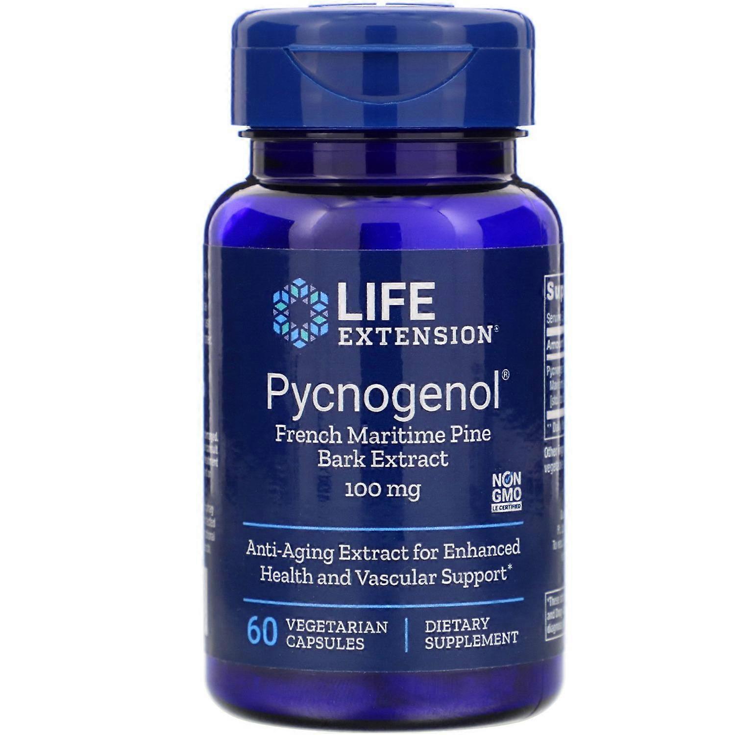 Life Extension, Pycnogenol, French Maritime Pine Bark Extract, 100 mg, 60 Vegeta