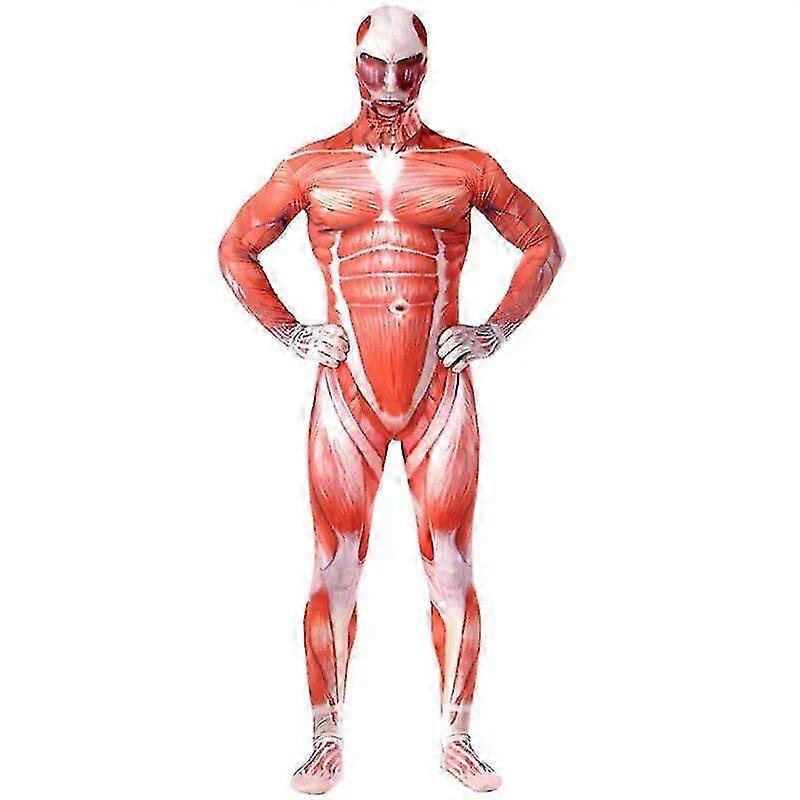 Costume de cosplay pour homme, Anime Attack On Titan, Bertolt Hoover, combinaison musculaire, chair, zentai, Halloween