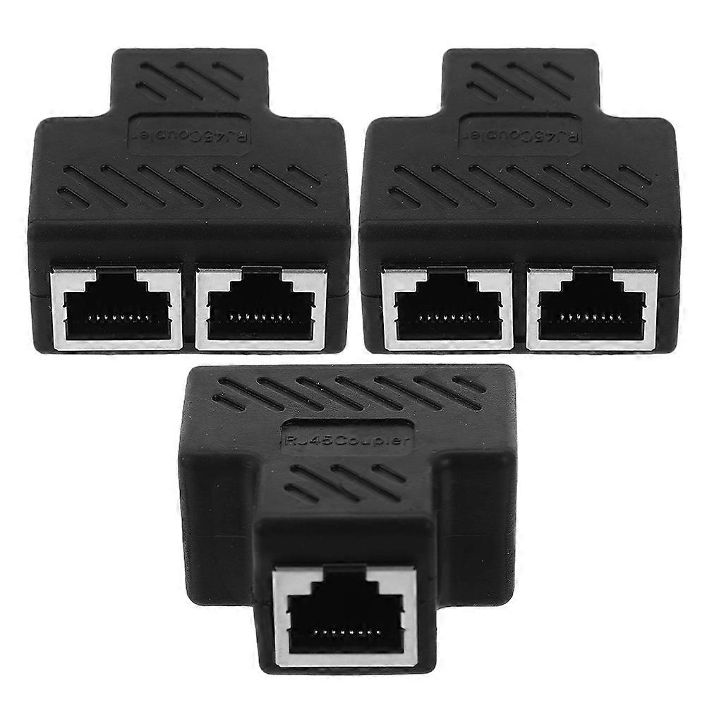 Ethernet Splitter Adapter for Connection Use 6Pcs Plastic Black