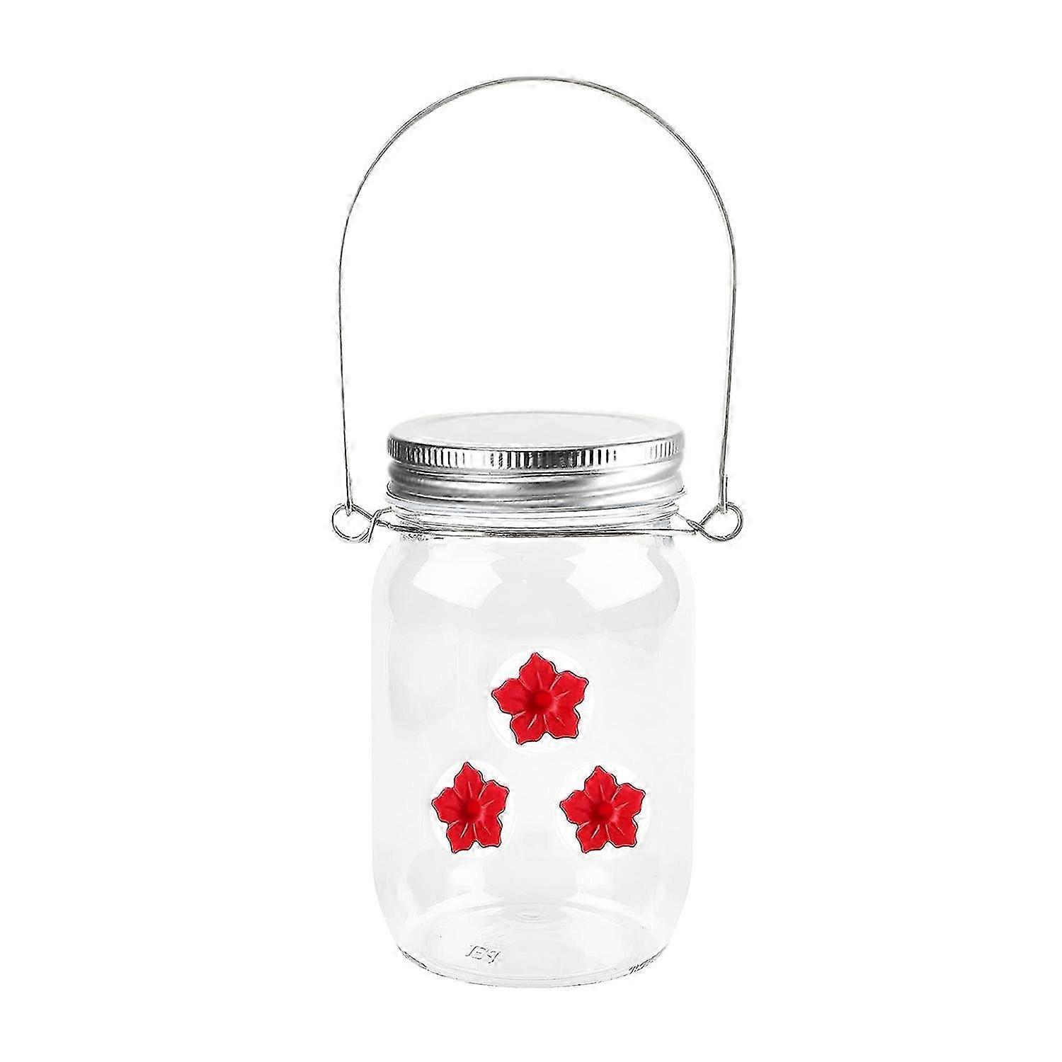 400ML Hummingbird Feeder Mason Jar Design Hanging Hummingbird Water Feeder with 3 Holes Bird 26s