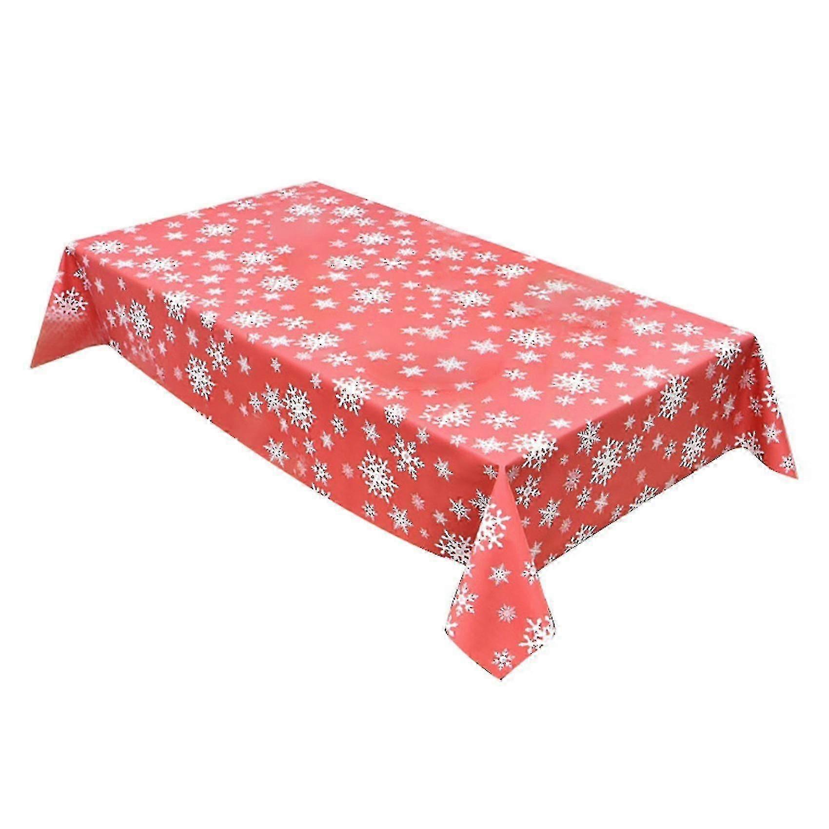 Christmas Table Cloth Wipeable Waterproof Compatible With Kitchen Decorations
