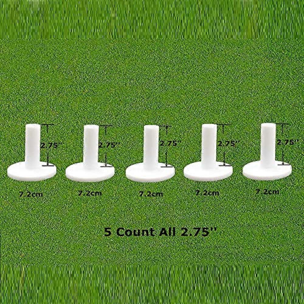 5 - Pack Golf Rubber Tees, All 2.75" in Size - Ideal for Driving Range Practice and Practice Mats