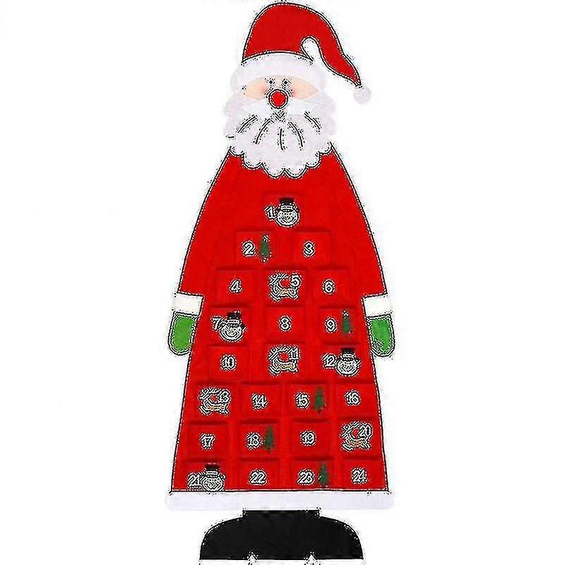 Christmas Advent Calendar 3d Santa Felt Advent Calendar With 25 Days Pockets Xmas Countdown