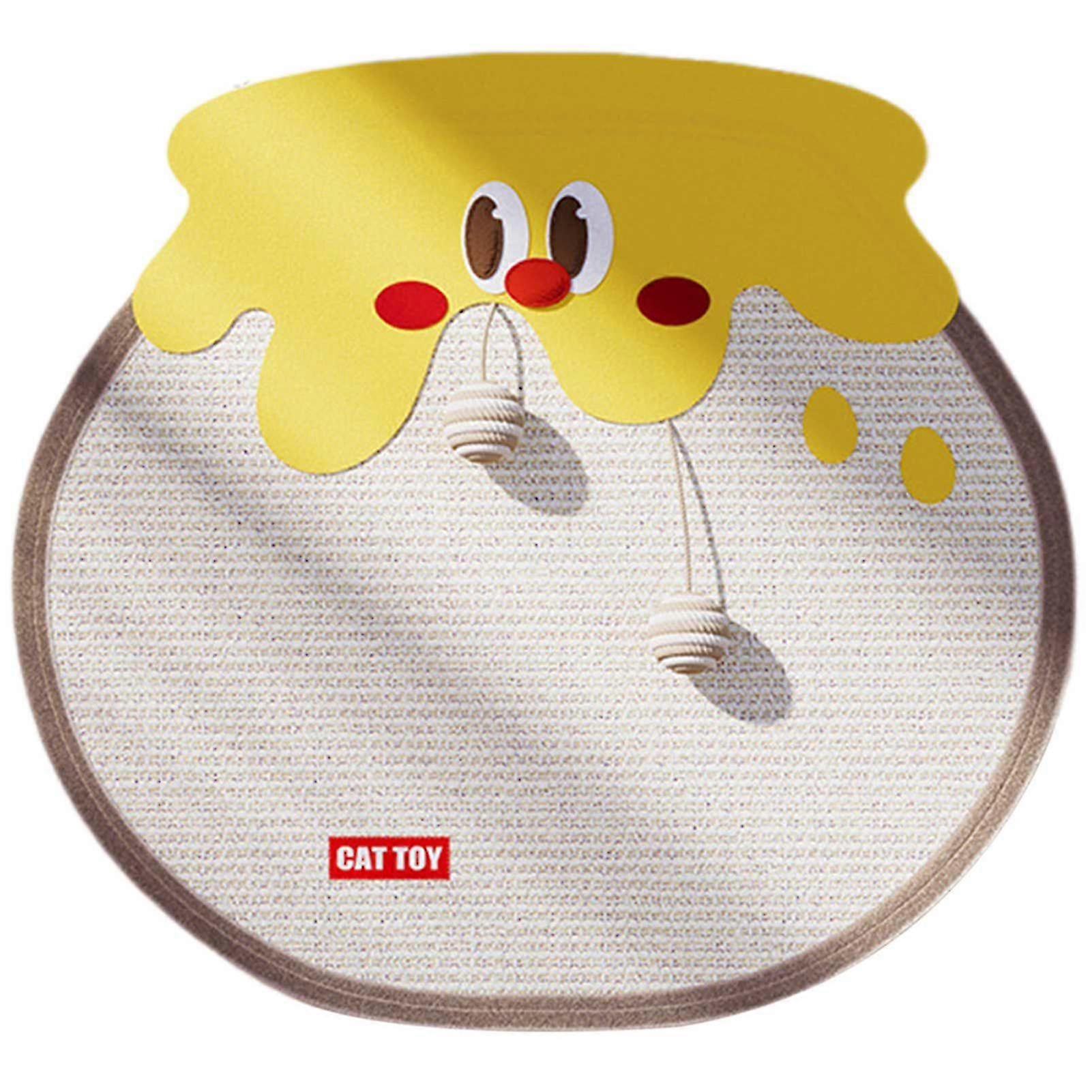 Cartoon Cat Scratcher Mat Natural Sisal Cat Scratch Mats Protecting Carpets Sofas Cat Floor Scratching Pads for Home