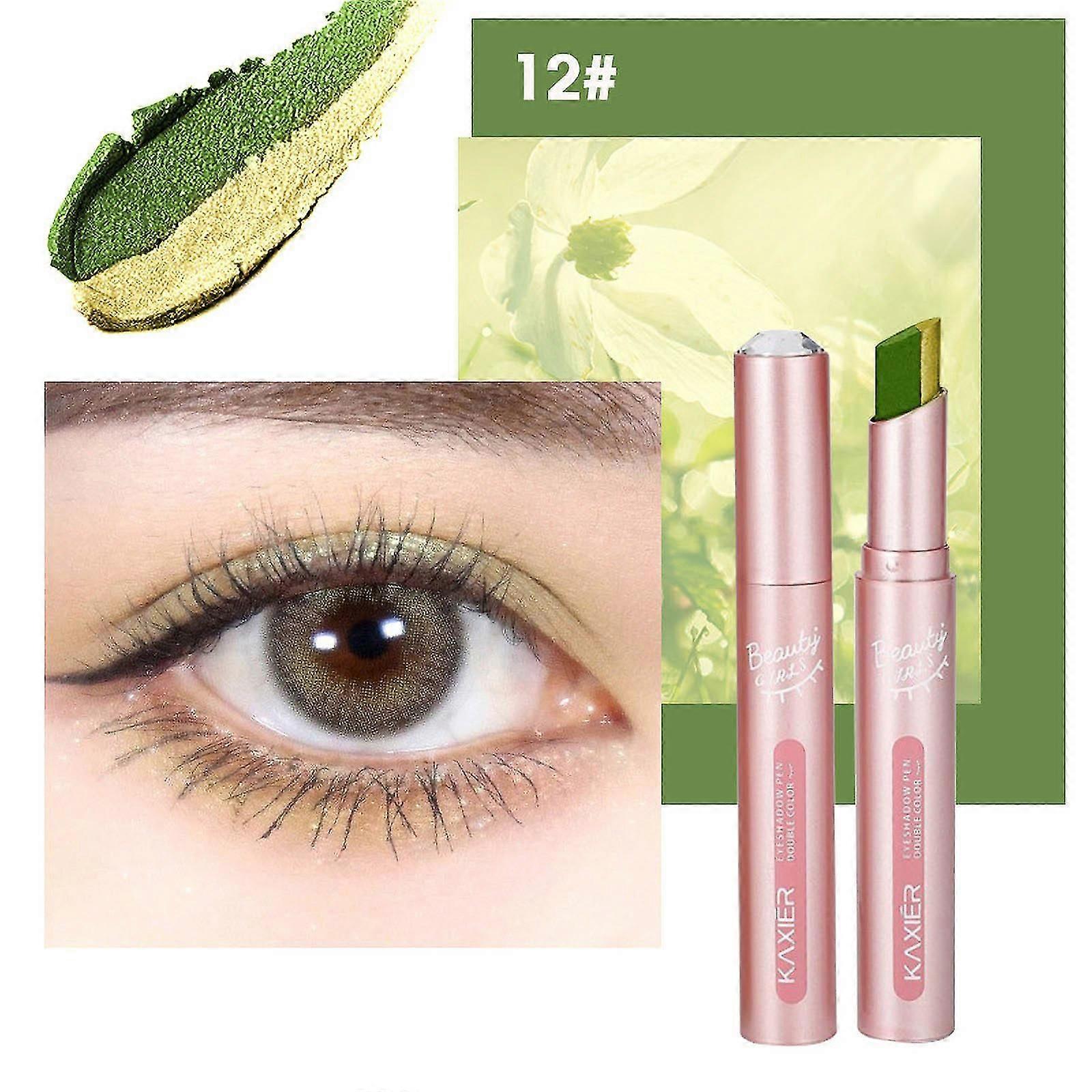 Two In One Cream Eye Shadow Stick, Two-color Eye Shadow Stick, Durable Color Eye Shadow Pen