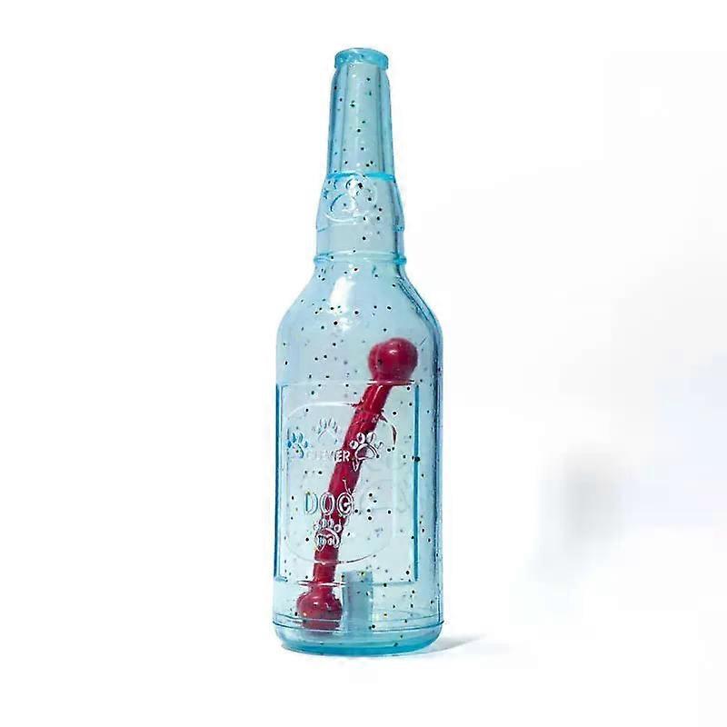 Pet Chew Toy Summer Floating Rubber Bottle For Puppy Interactive Teeth Cleaning Dog Squeaky Toy With Bone Dogs Toys