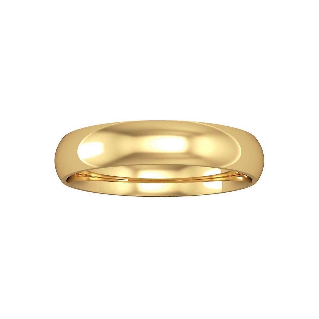 Jewelco London 18K 黄金 - 4 毫米 Essential 宫廷形戒指承诺 / 结婚戒指