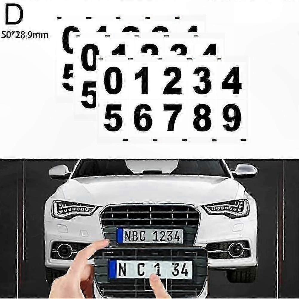 3PCS Digital License Plate Sticker, Invisible Number Design for Vehicle Plates