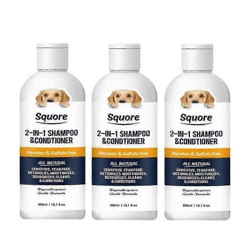 1-3X 300ml Puppy Shampoo And Conditioner 2 In 1 Natural Moisturizing Shampoo Moisturizing Dog Shampoo For Sensitive Skin PH Balanced