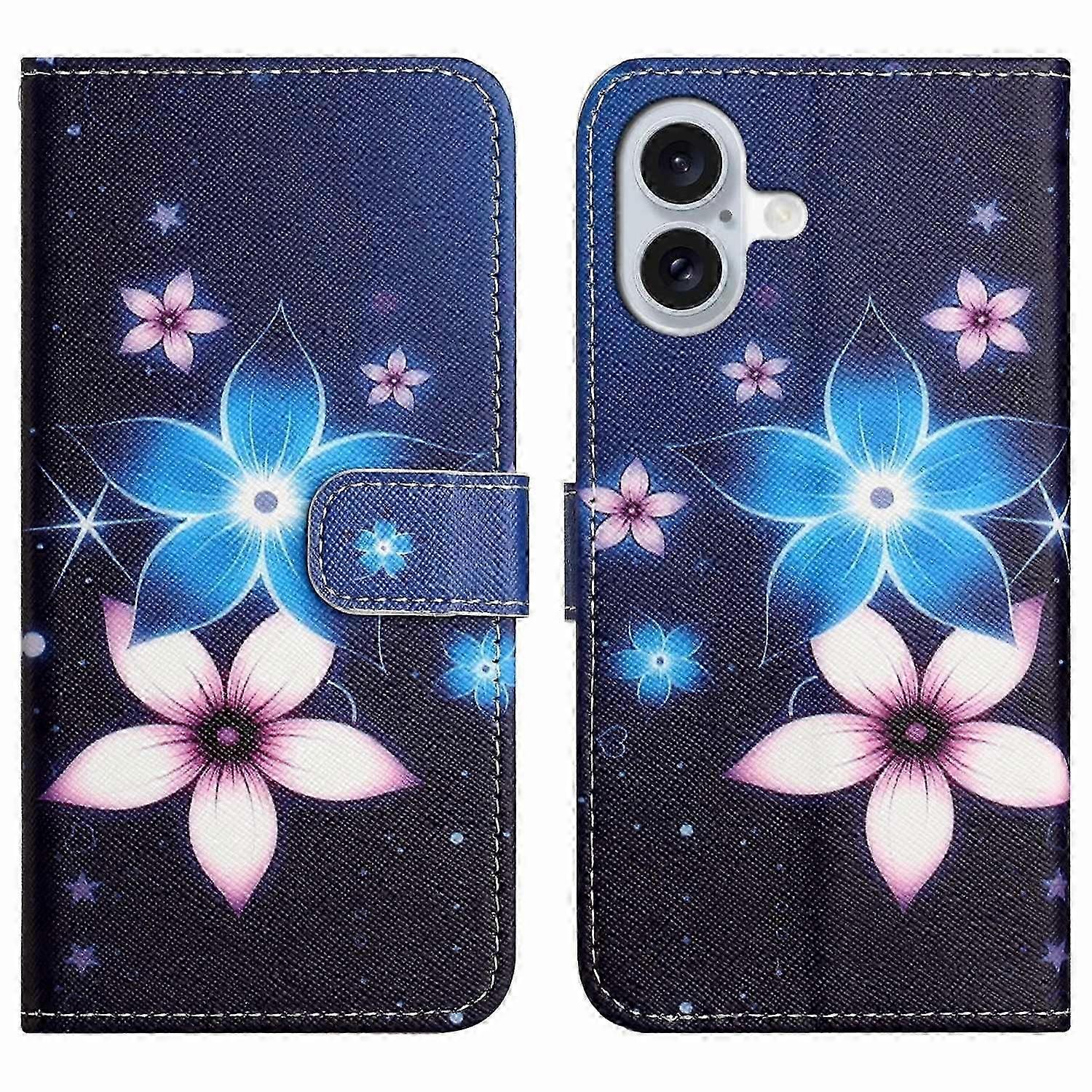 For iPhone 17 Case Pattern Print PU Leather Wallet Phone Cover Cross Texture - Panda