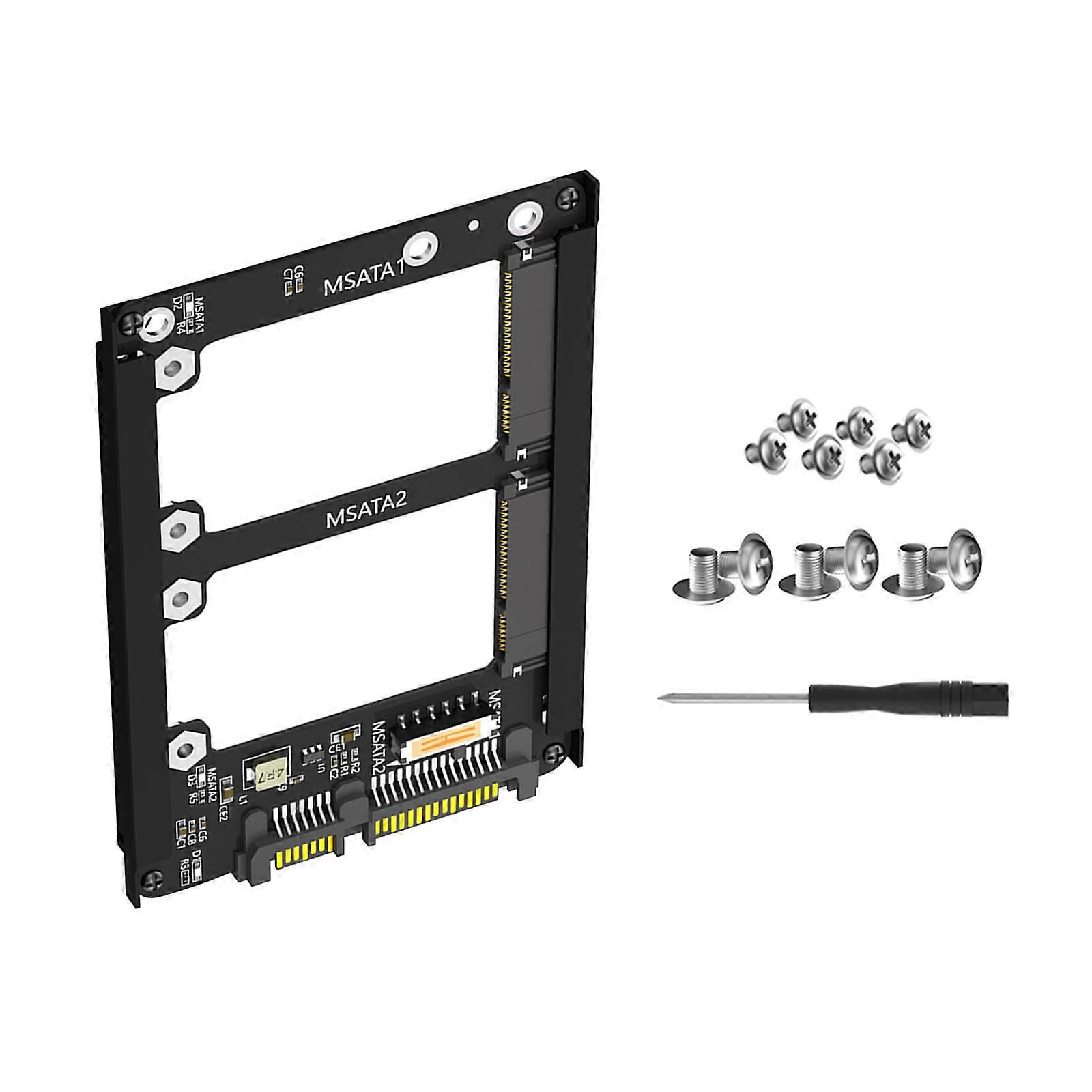 Double mSATA SSDs to SATA3.0 Convertor Adapter Card Computer Transition Card Socket Enclosure for Computer Accessories Multicolor