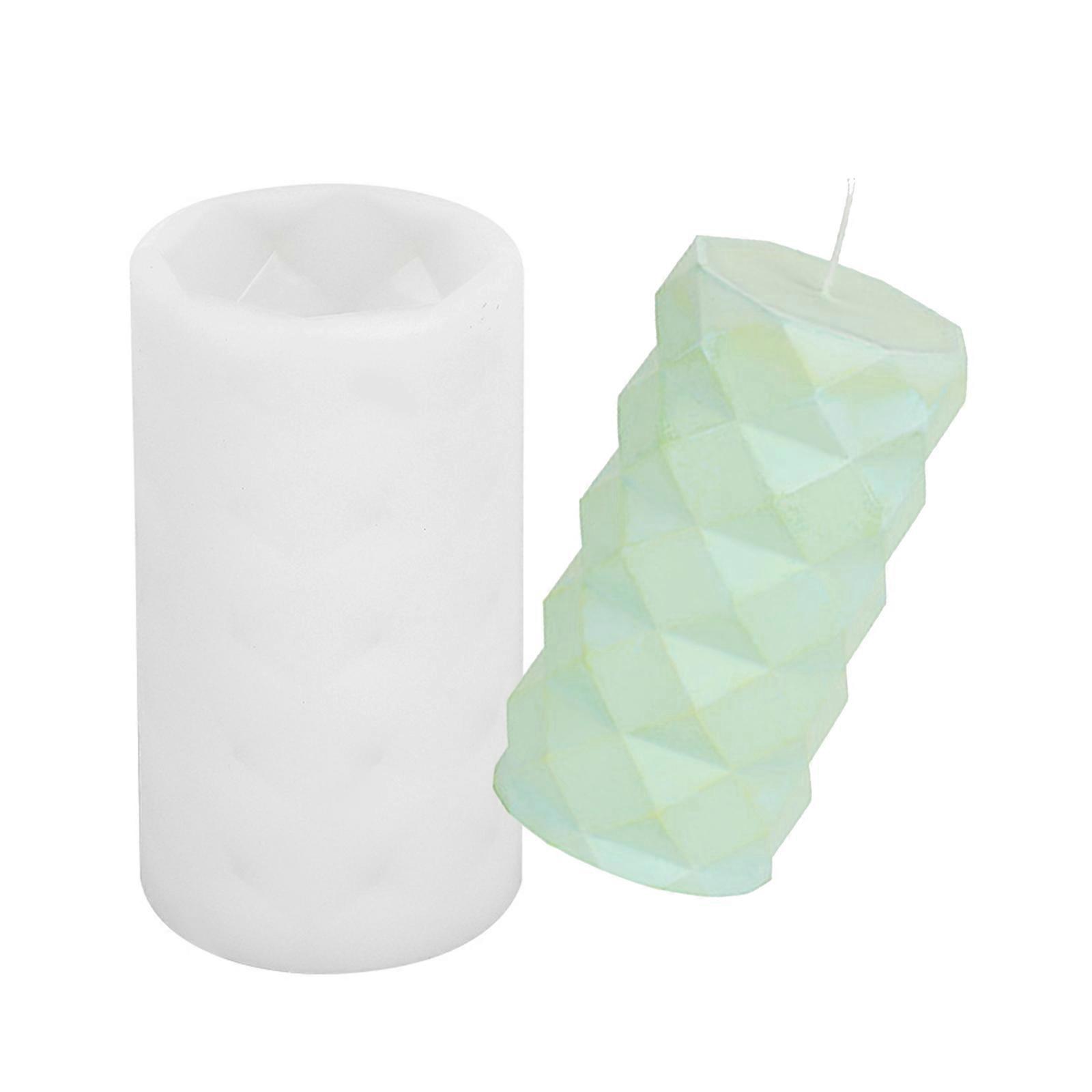 Silicone Mold Resin Art Moulds Candle Crafting Molds Cylinder Pattern Unique Ornament Moulds Silicone Texture for Clay Multicolor