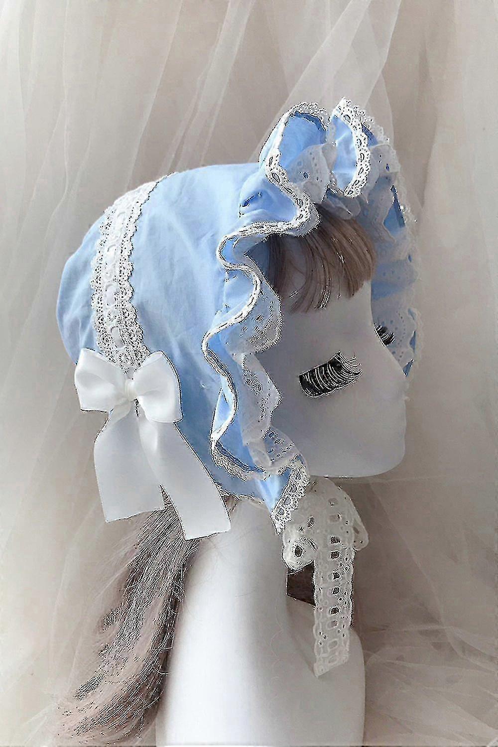 القرون الوسطى خمر خادمة تأثيري اليقطين كاب الدانتيل متابعة قبعة قابلة للتعديل النساء الفتيات لوليتا الدانتيل بونيه تكدرت قبعة