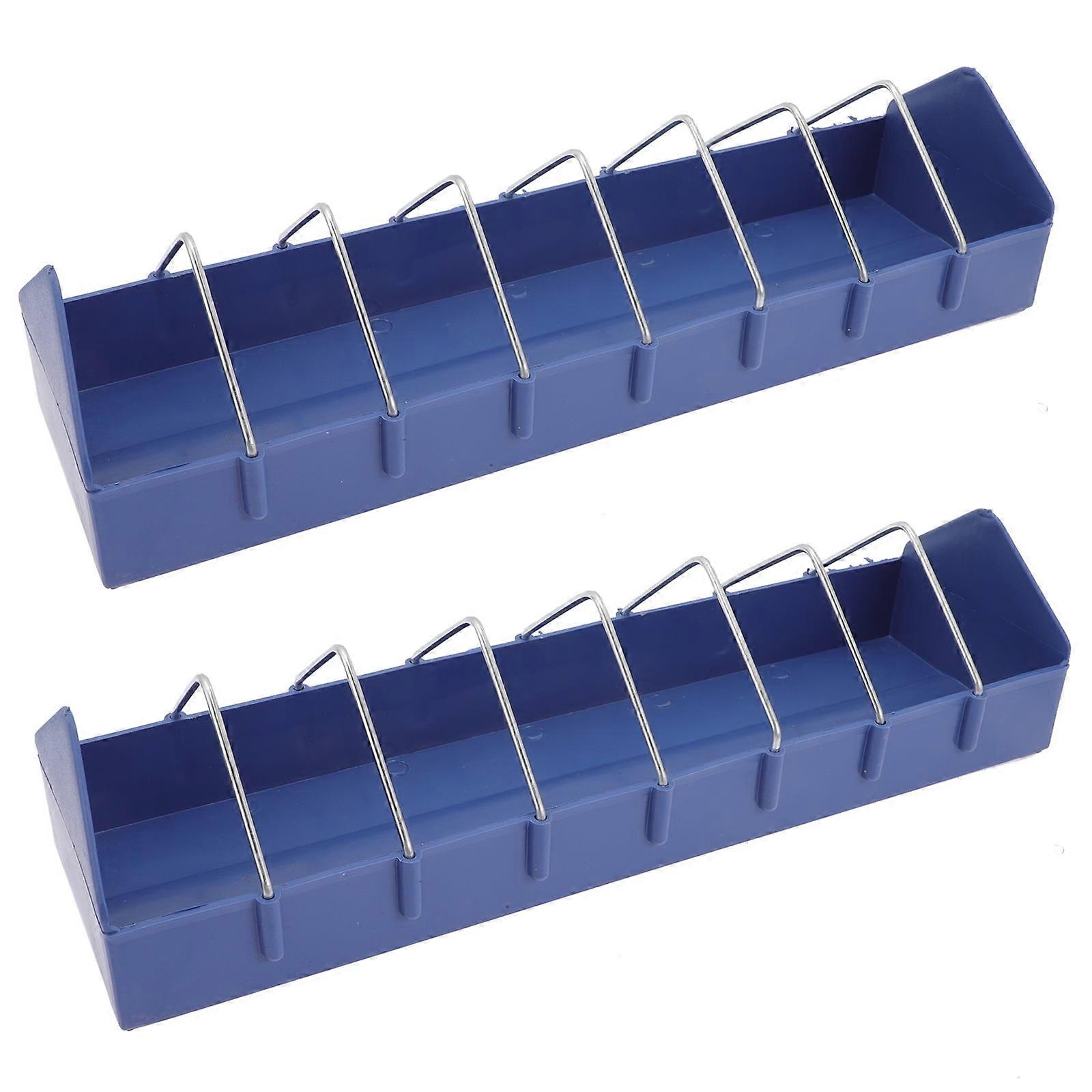 Fence Feeder: 2pcs Mountable Livestock Feeding Bucket with 8 Compartments Hook Over Goat Trough Hook Over Feed Trough