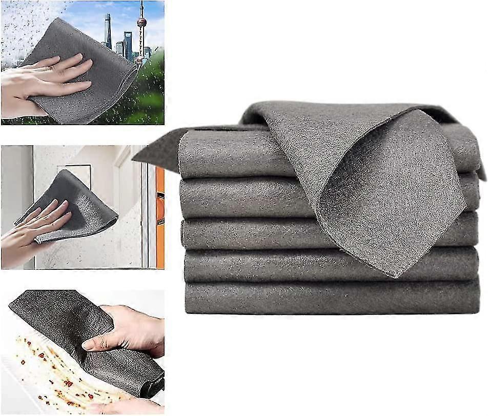 Lot de 5 chiffons de nettoyage magiques en microfibre épaisse, grands chiffons de nettoyage pour vitres, chiffon de nettoyage miracle sans traces